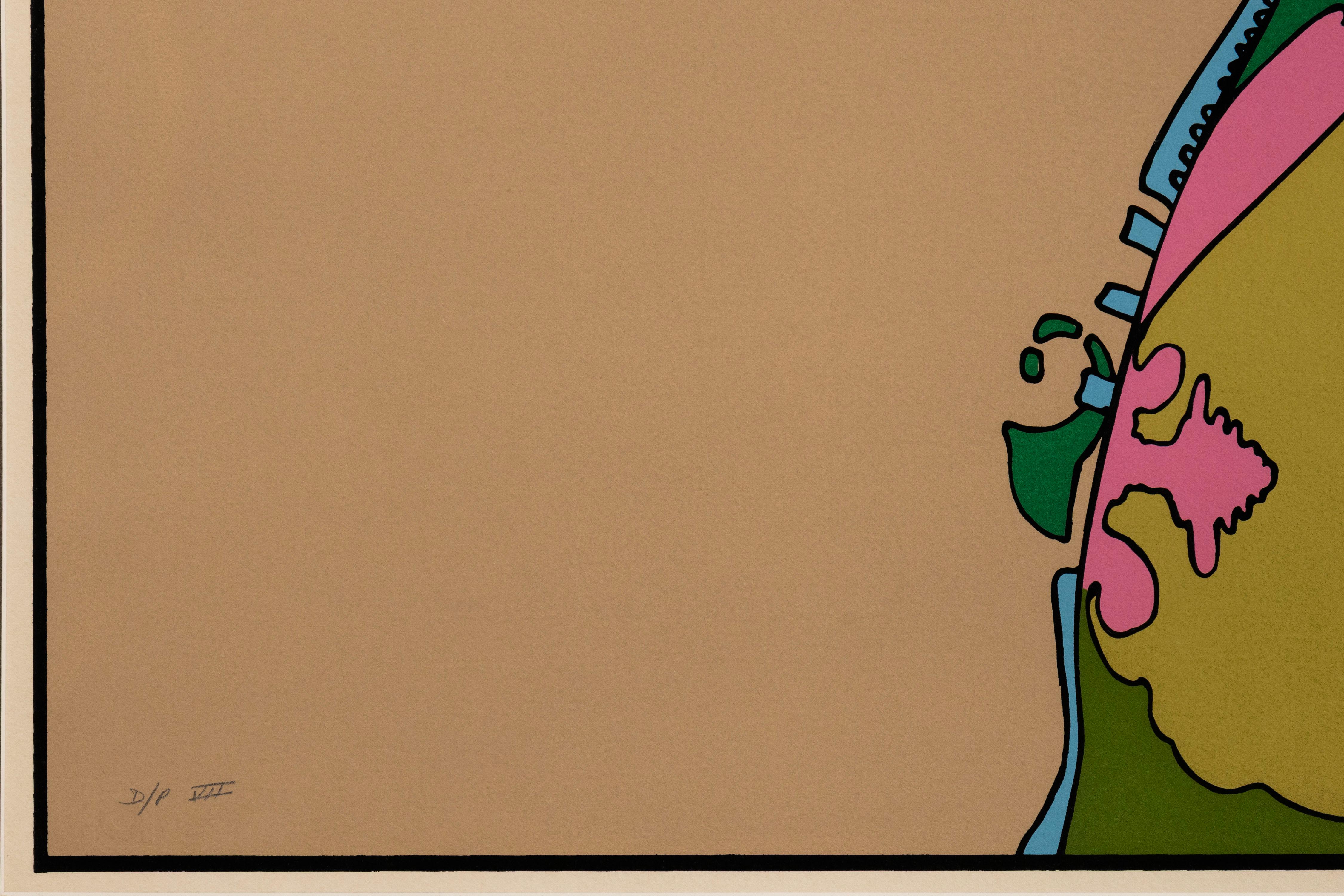 Peter Max - Krabbennebelmann, 1971 Signierte Pop-Art-Serigrafie auf Papier I/P VII (Ende des 20. Jahrhunderts) im Angebot