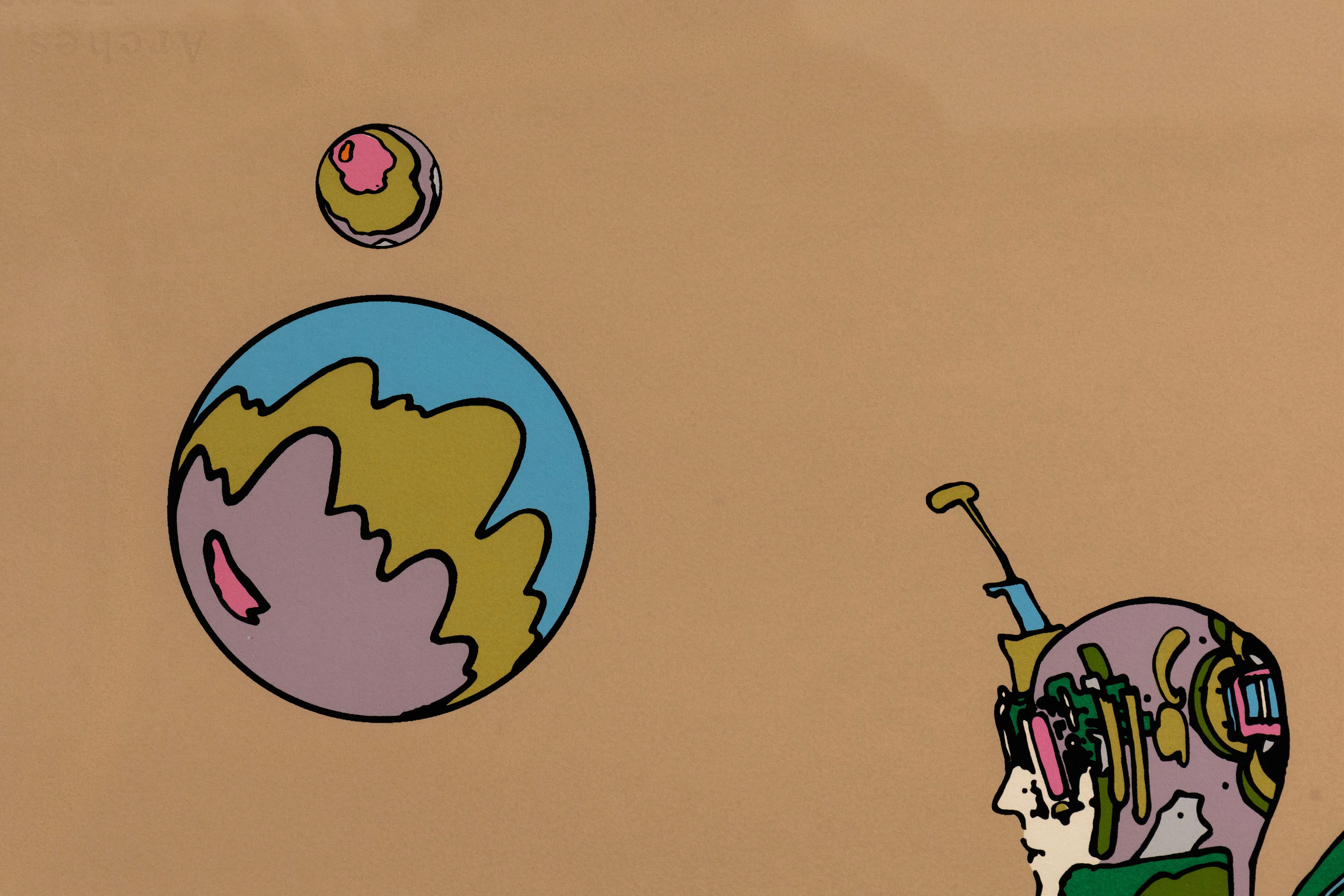 Peter Max - Krabbennebelmann, 1971 Signierte Pop-Art-Serigrafie auf Papier I/P VII im Angebot 3