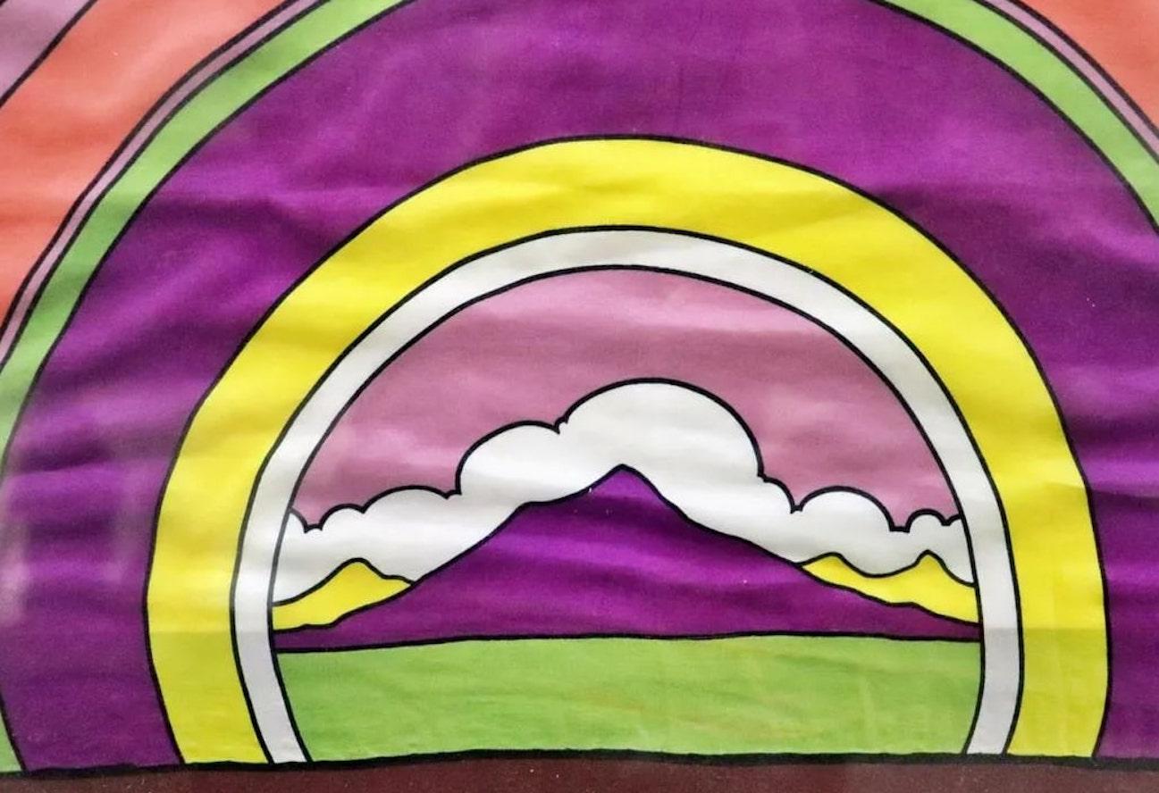 Mid-Century Modern Peter Max Framed Scarf For Sale