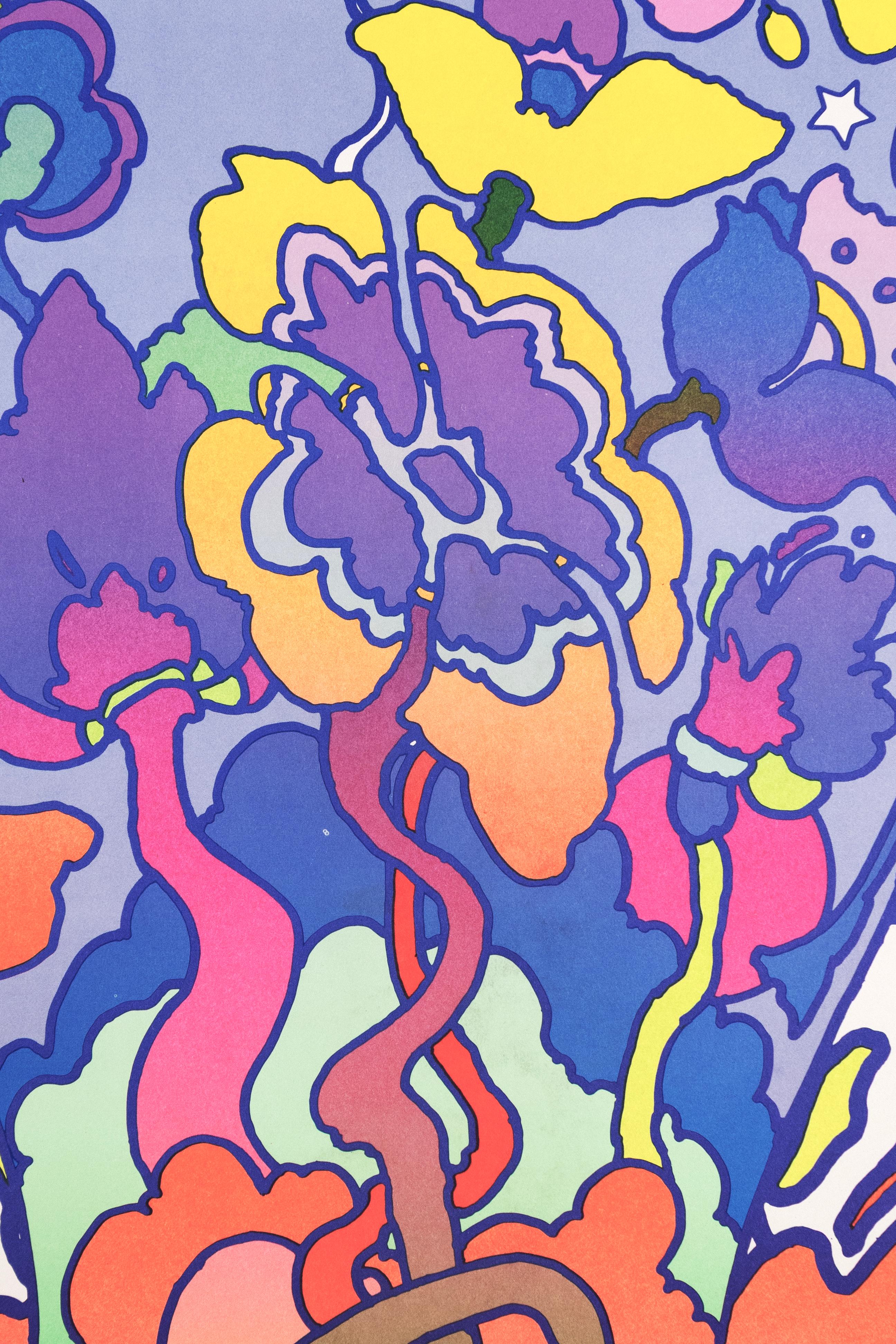 Peter Max Glove’s Signed Modern Pop Art Lithographic Poster Unframed 1970 For Sale 1