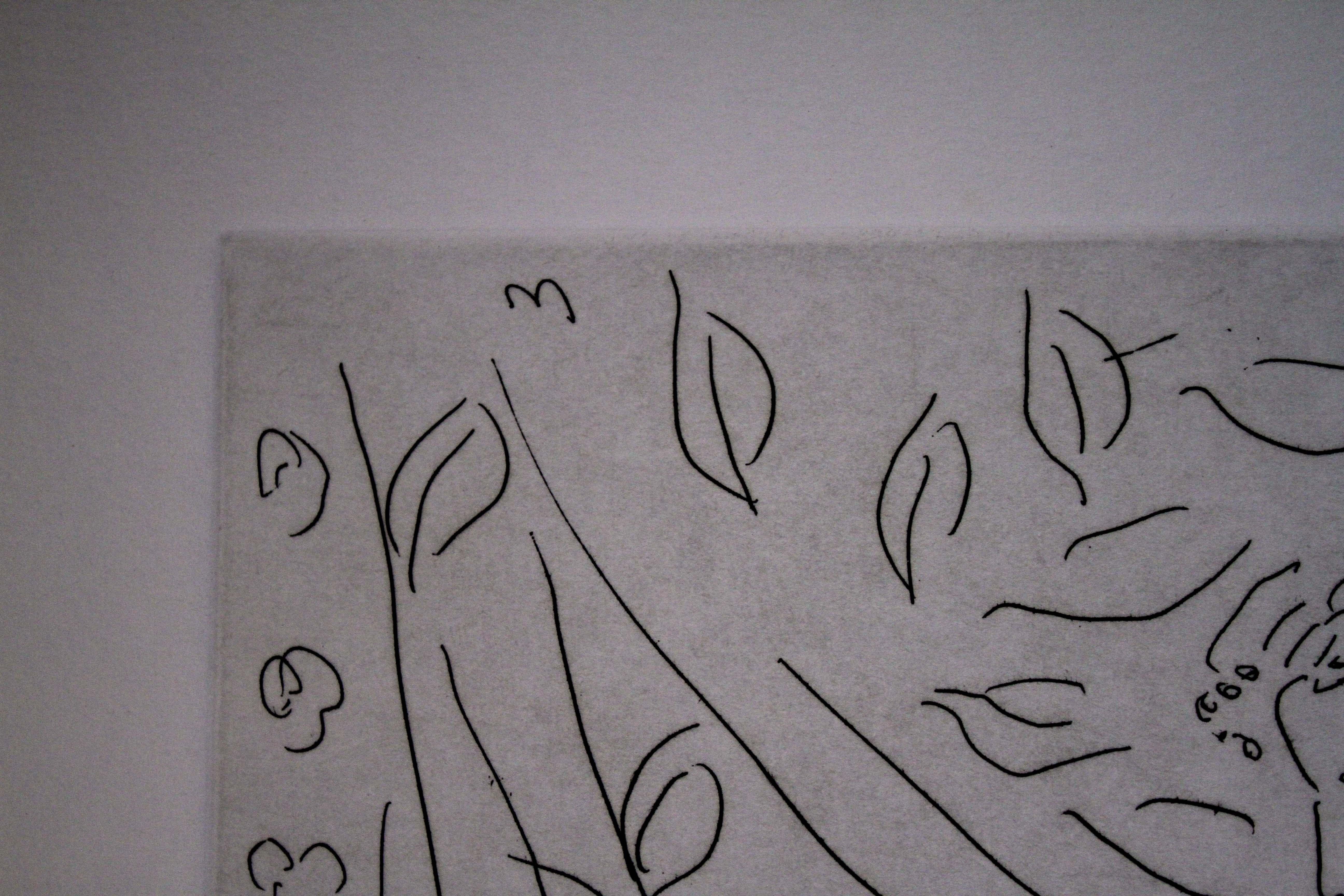 Peter Max Homage zu Picasso, Band 5, Radierung XVII, 1993, signiert 68/99, ungerahmt (Papier) im Angebot