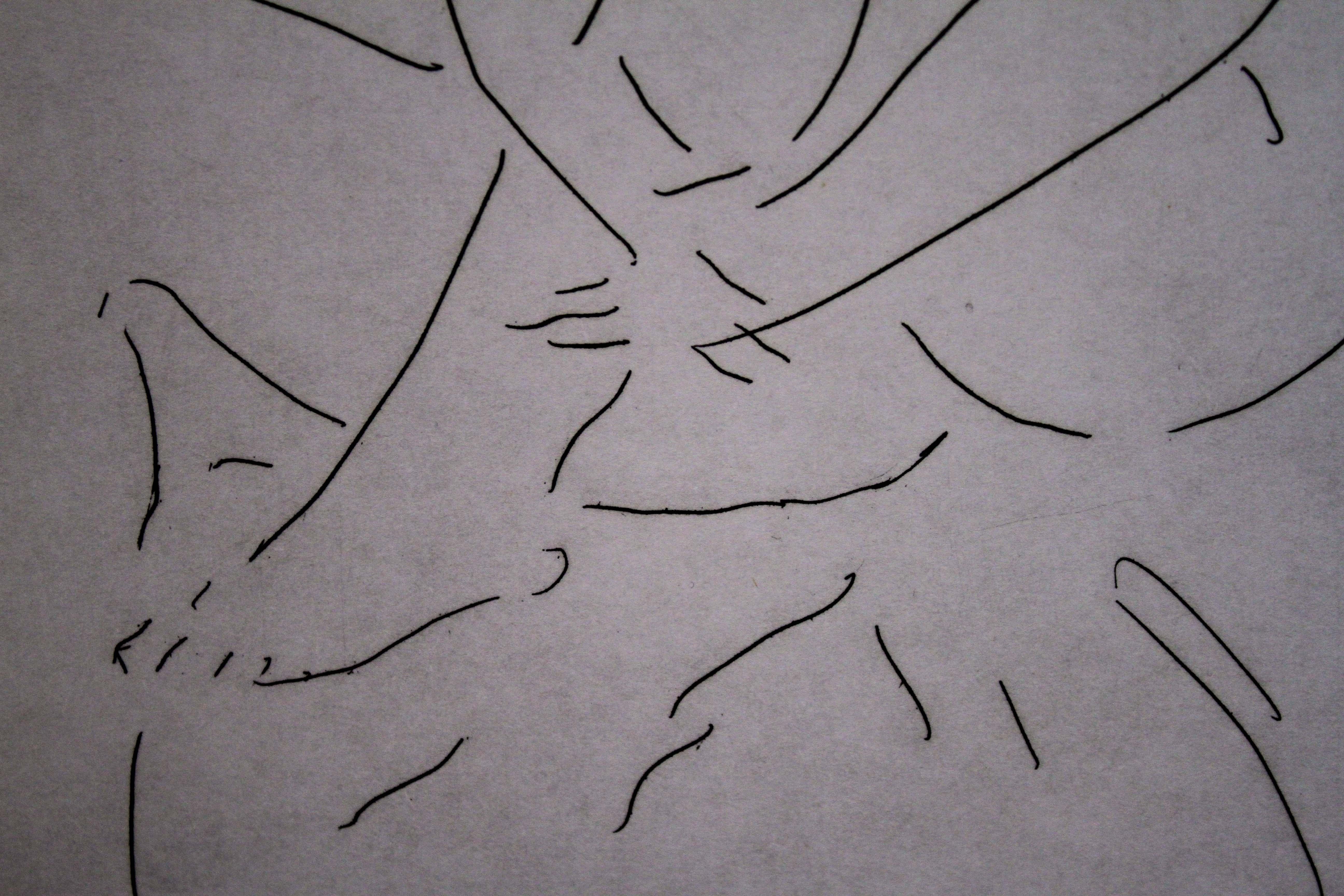 Peter Max Homage zu Picasso, Band 5, Radierung XVII, 1993, signiert 68/99, ungerahmt im Angebot 1