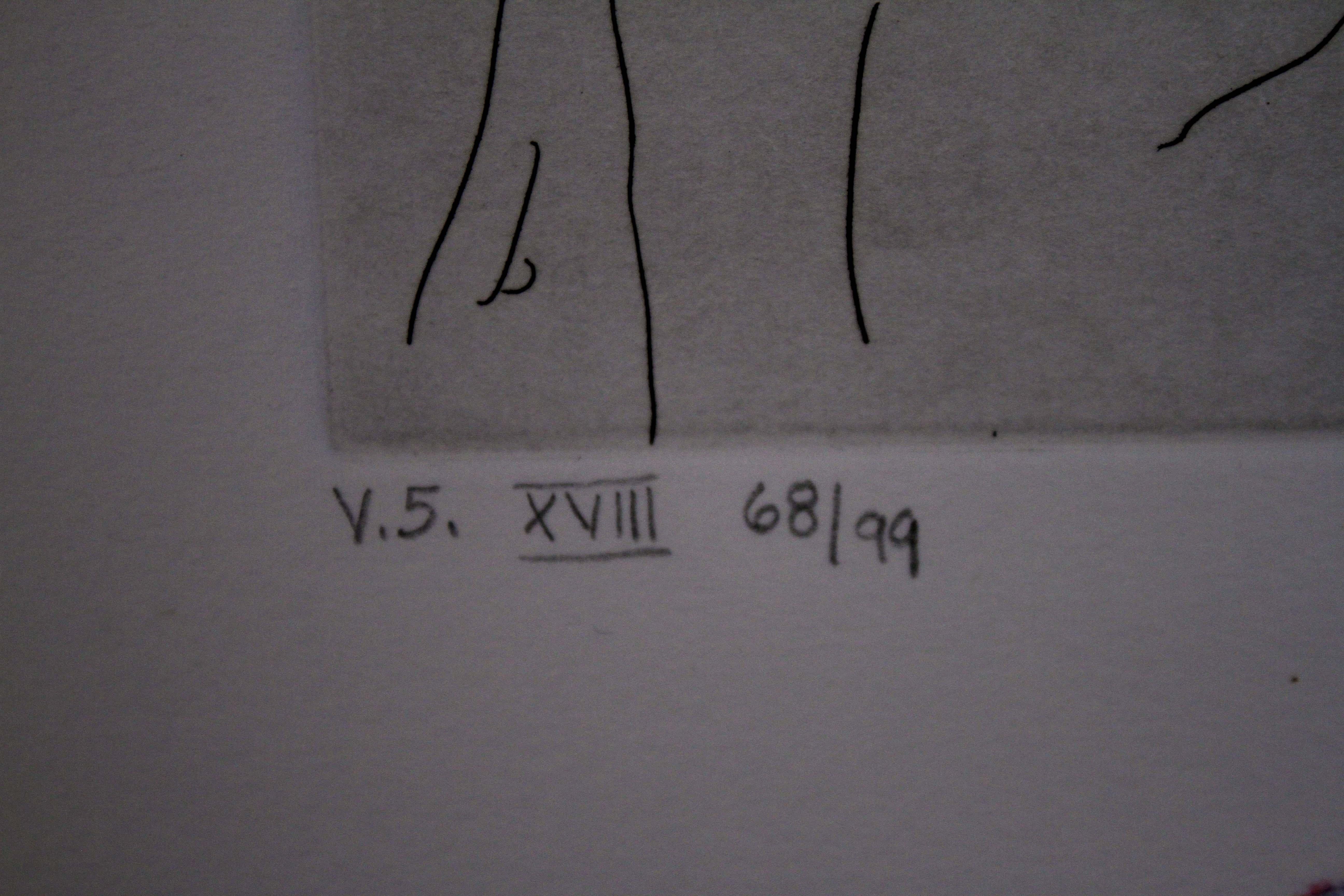 Peter Max Homage zu Picasso, Band 5, Radierung XVII, 1993, signiert 68/99, ungerahmt im Angebot 2