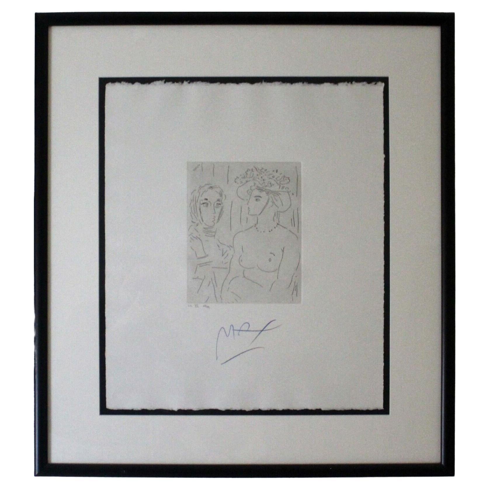 Peter Max Omaggio a Picasso Volume 5 Acquaforte XX Moderna Firmata 1993 Incorniciata