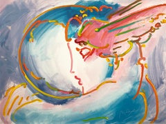 Peter Max I Love the World 2000 Signierte Serigraphie auf Papier 68/300 Gerahmte Pop Art