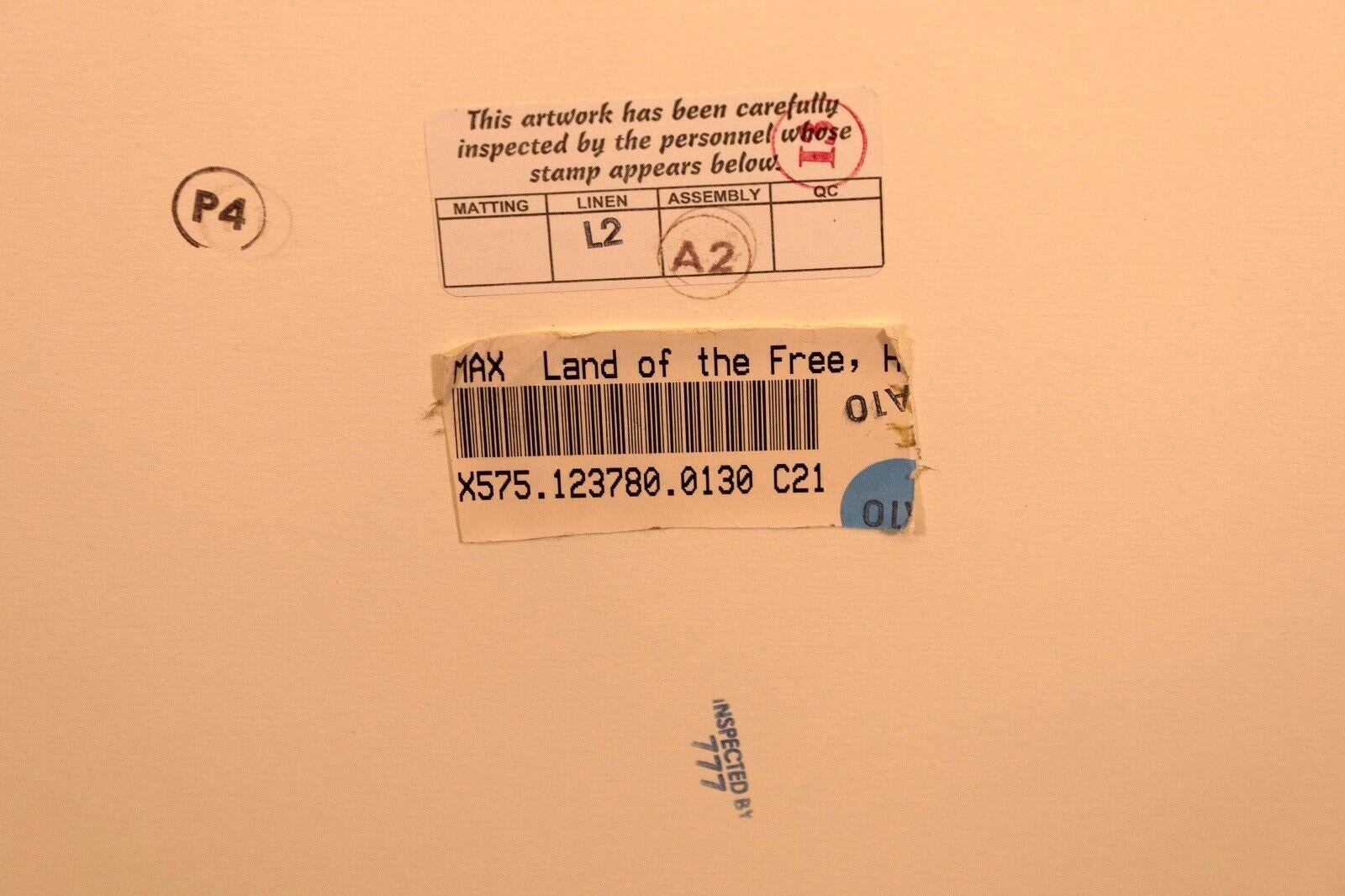 Peinture acrylique « Land of Free Home of the Brave » signée Peter Max,01 en vente 5