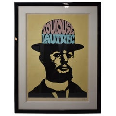 Peter Max Large Toulouse Lautrec in Yellow Artist Proof Signed and Framed Print 