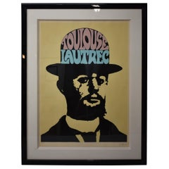 Grande épreuve d'artiste jaune « Toulouse Lautrec » signée et encadrée par Peter Max