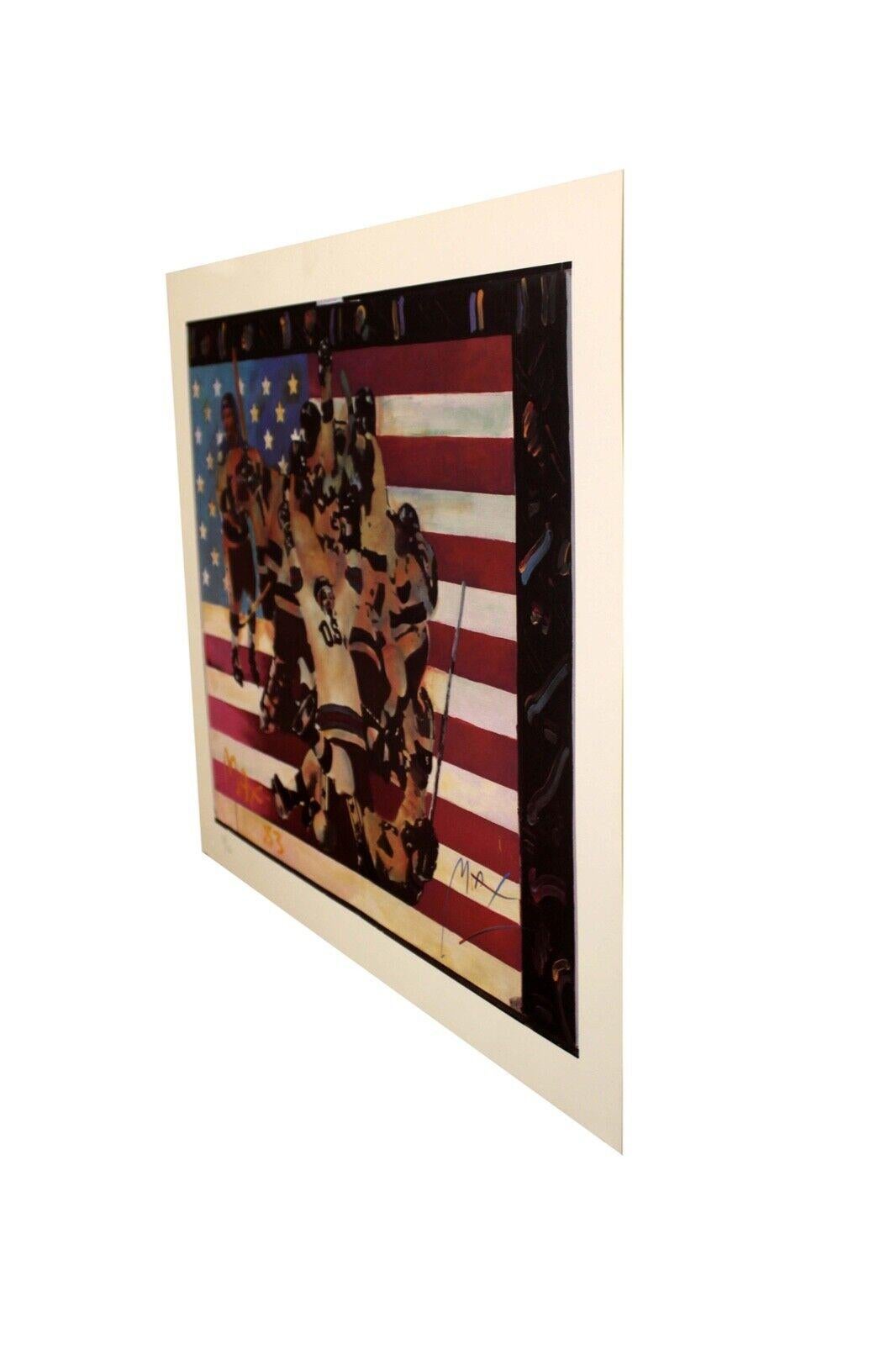 Peter Max Miracle on Ice Limited Edition 58/150 In Good Condition In Keego Harbor, MI