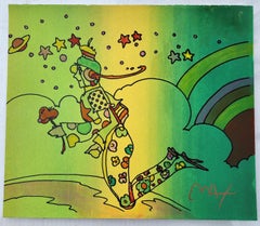 Peter Max 'Cosmic Flyer (Green)' C1990, mixed media on paper