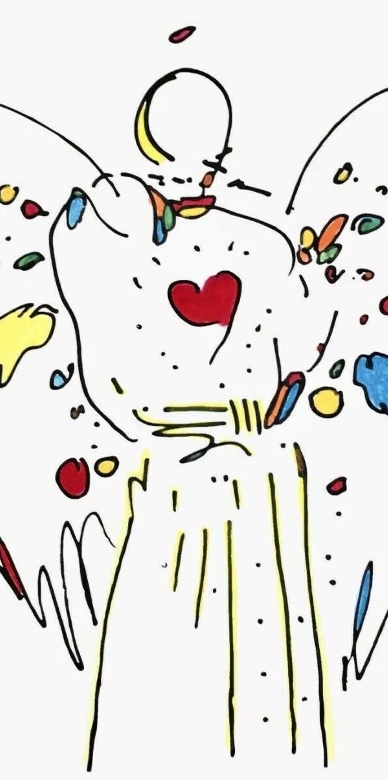 Angel with Heart, Peter Max For Sale 1