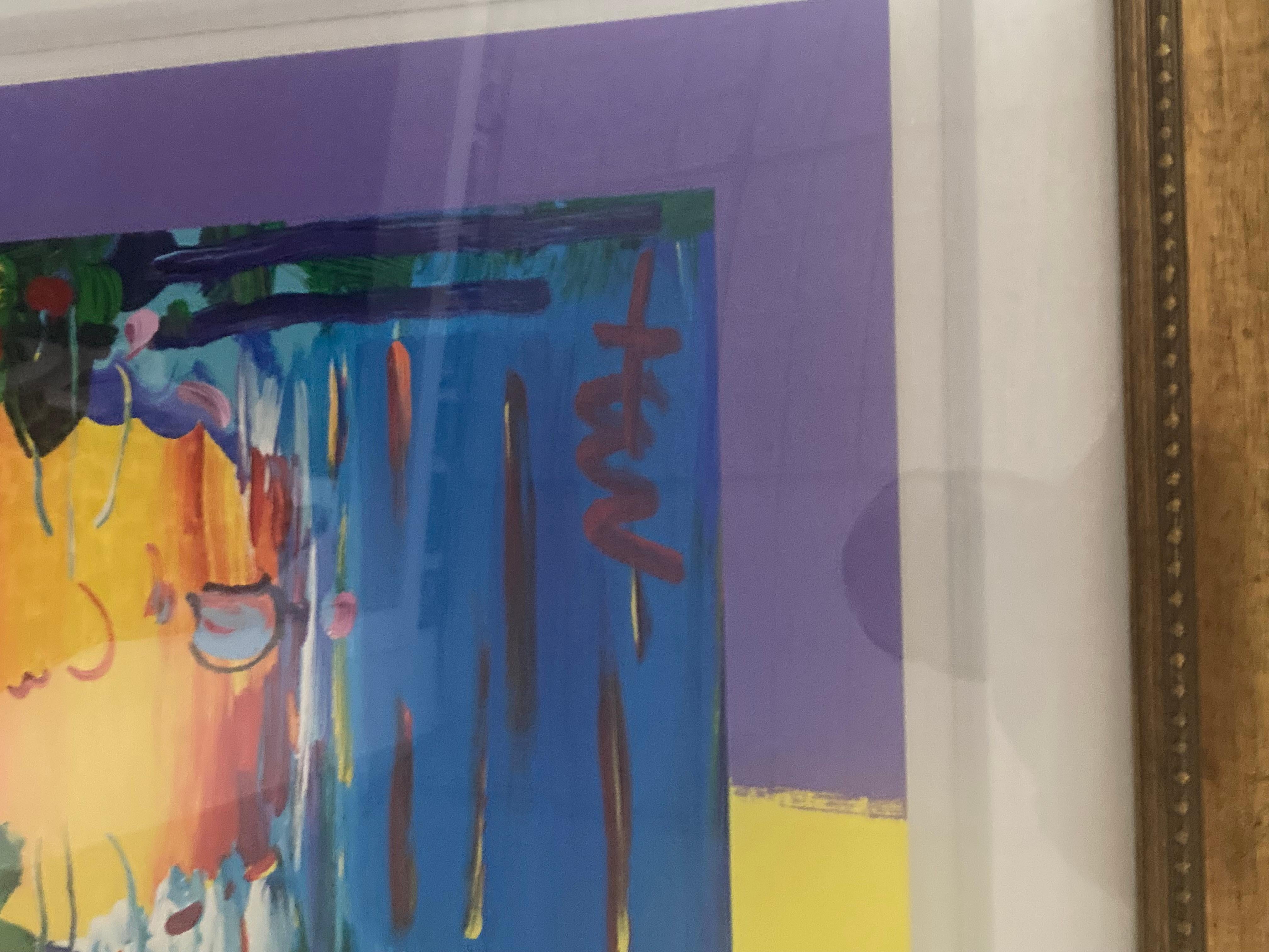 This is an authentic Peter max painting on paper. Measures 36x30 In good condition. Comes with paperwork