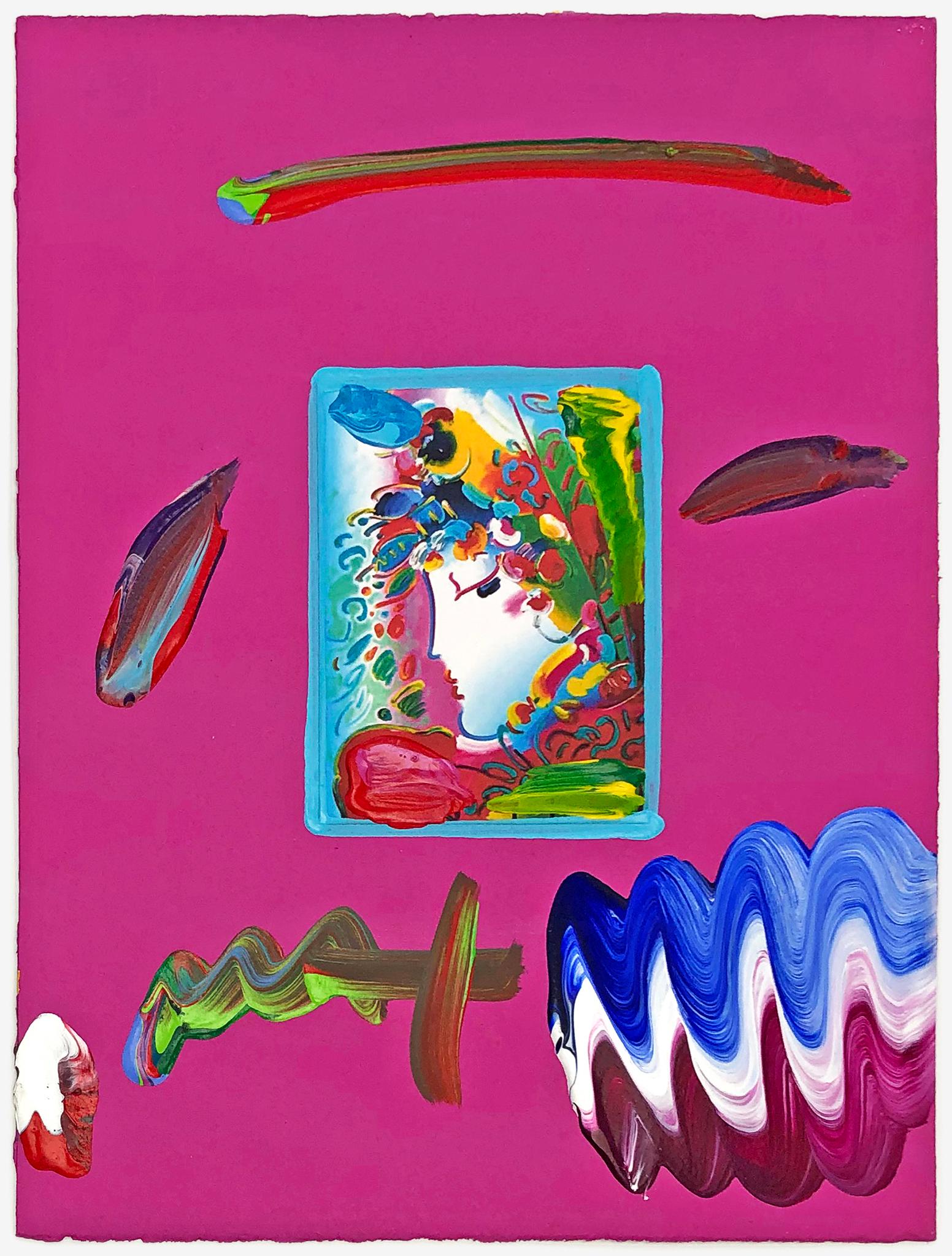 Blushing Beauty (tecnica mista unica su carta) - Mixed Media Art Pop Art di Peter Max