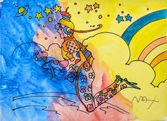 Cosmic Flyer (original, technique mixte et aquarelle)