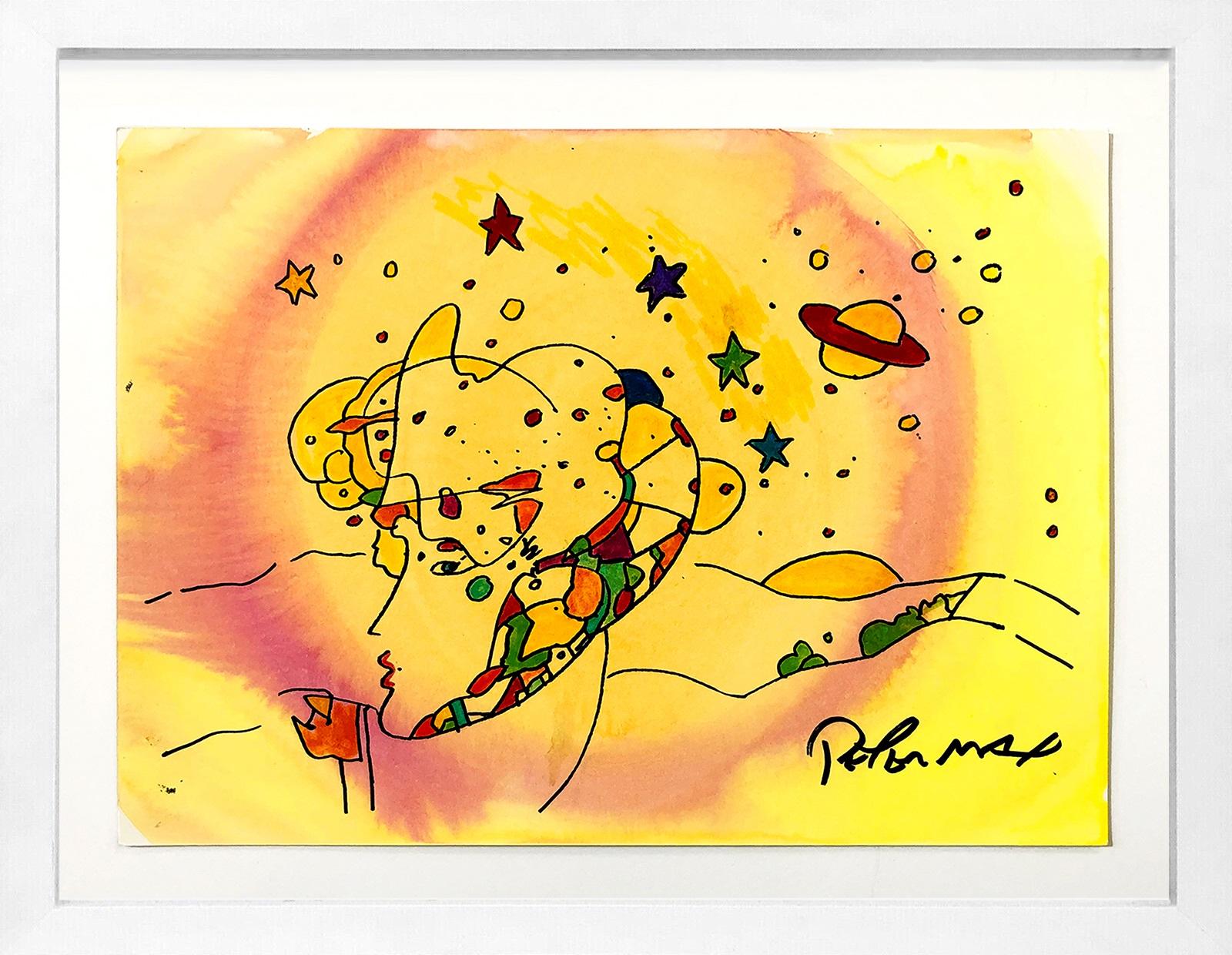 COSMIC PROFILE - Mixed Media Art by Peter Max