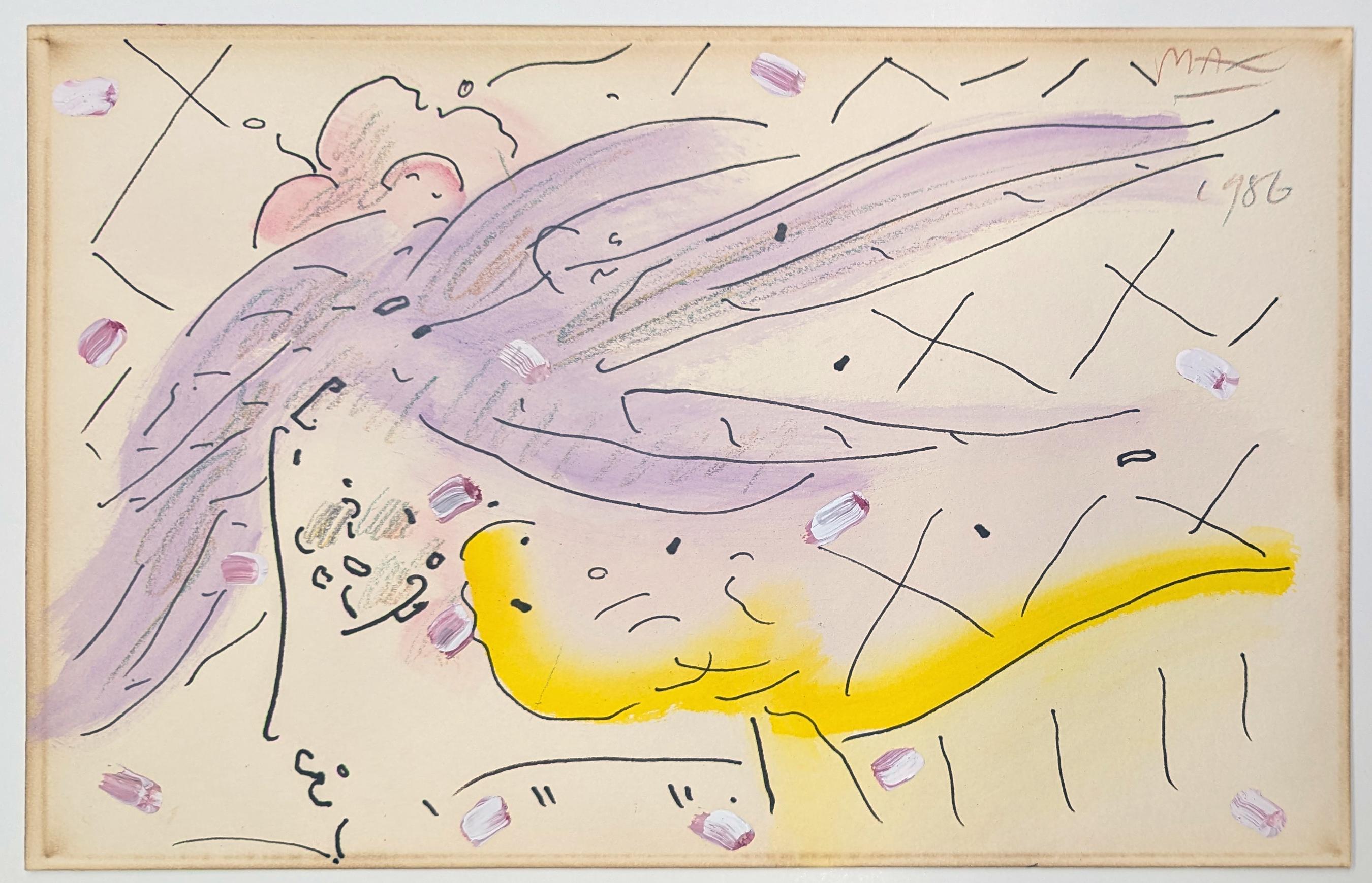 Cosmic Profile (Original Mixed Media) - Pop Art Mixed Media Art by Peter Max