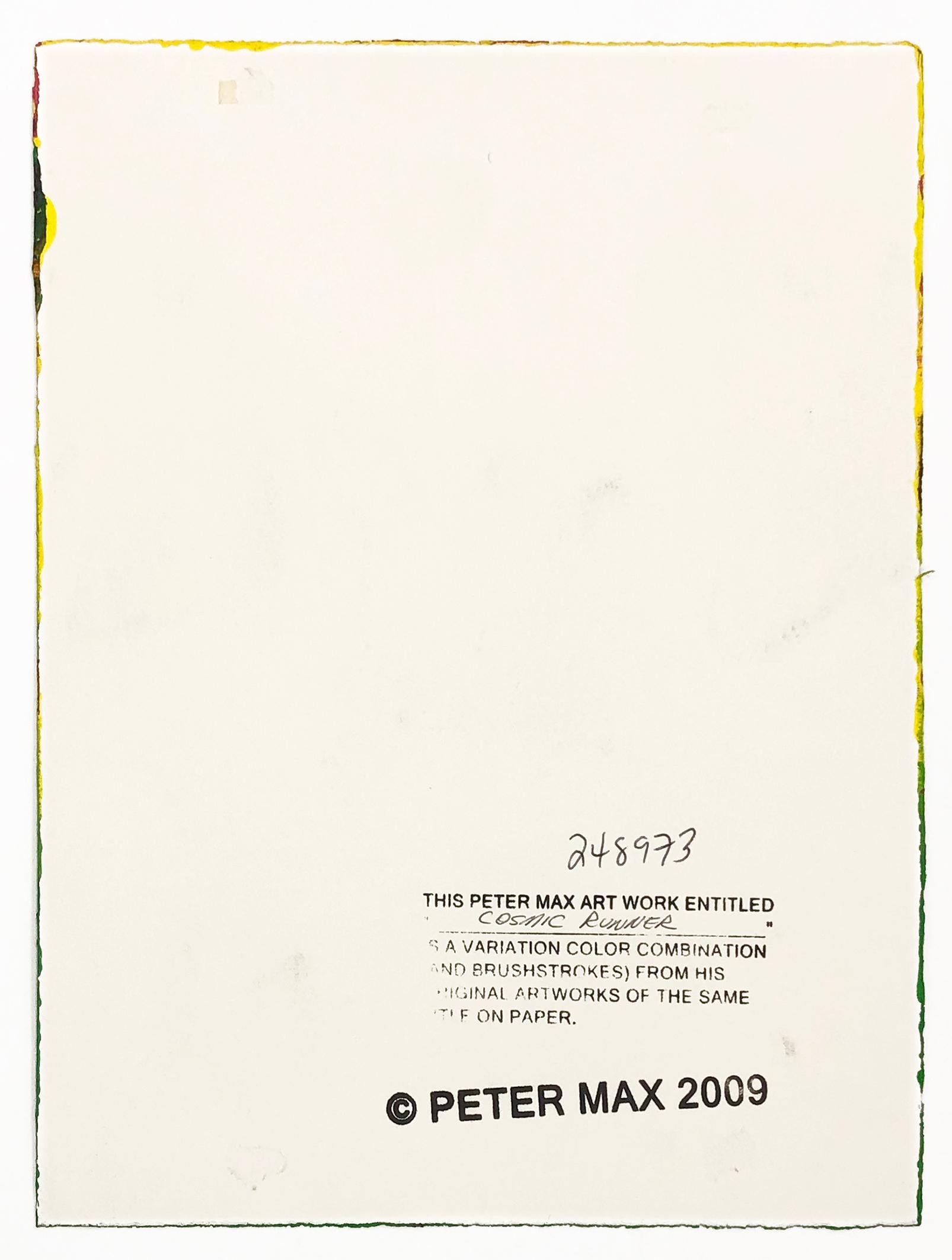 Cosmic Runner (unique mixed media on paper) - Pop Art Painting by Peter Max