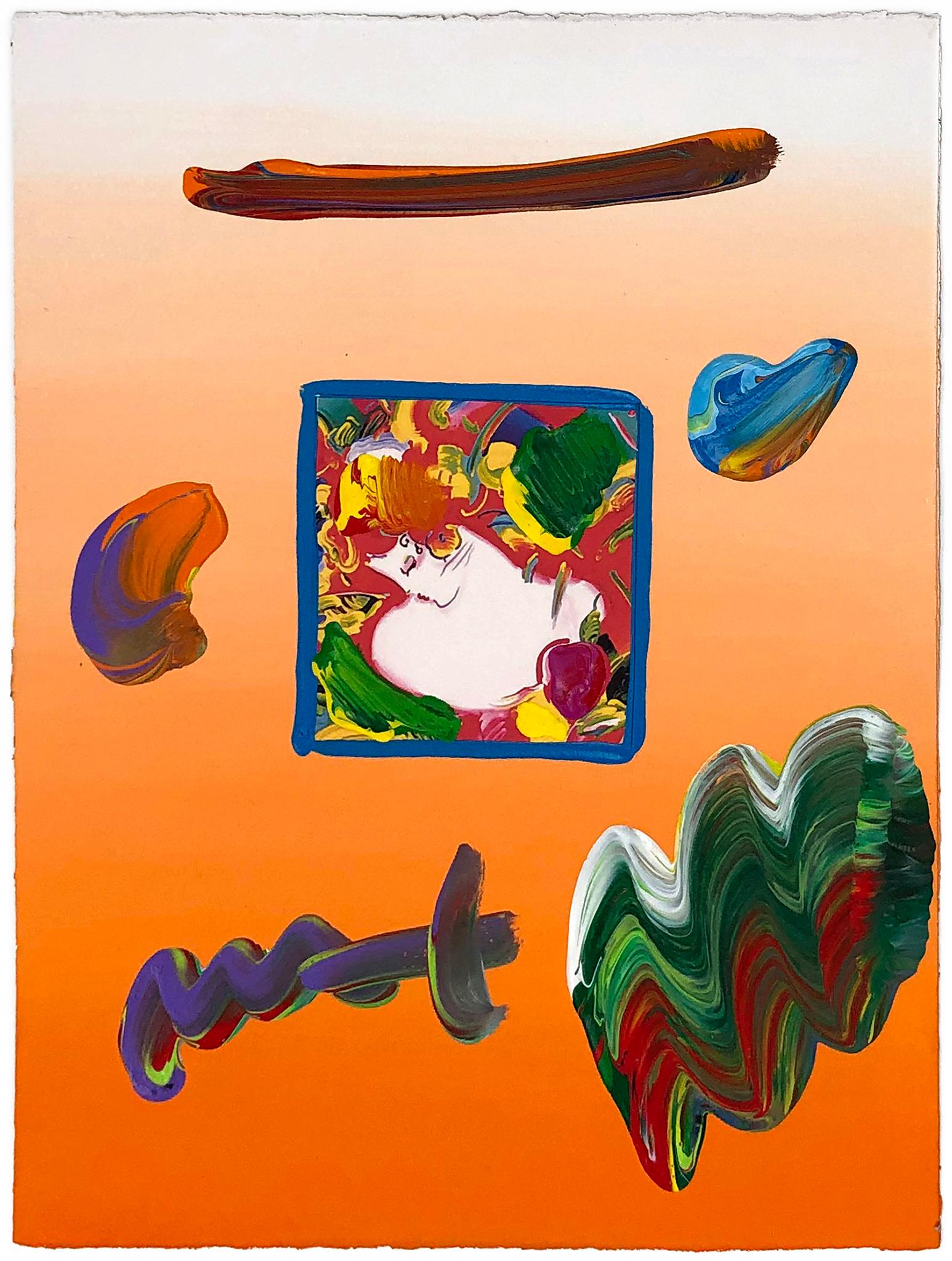 Day Dream (unique mixed media on paper) - Painting by Peter Max