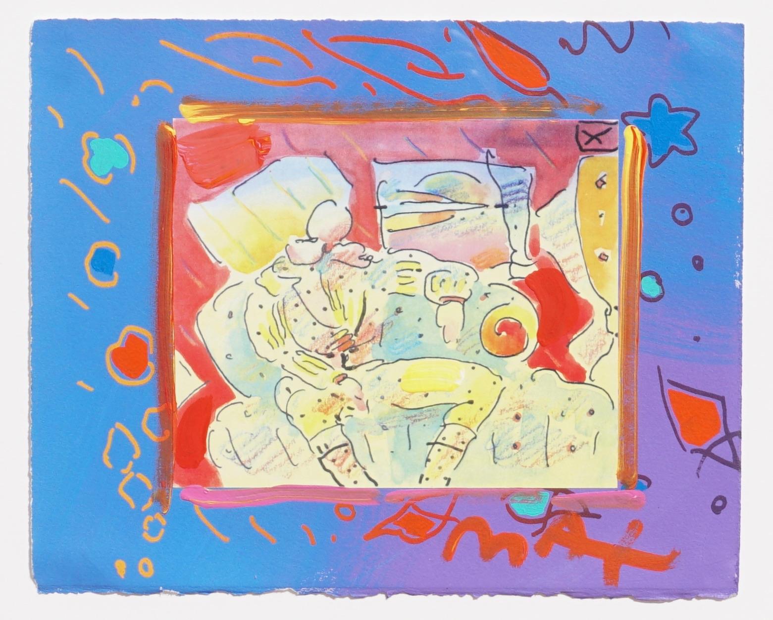 American Peter Max Mixed-Media Enamel on Lithograph, 1996