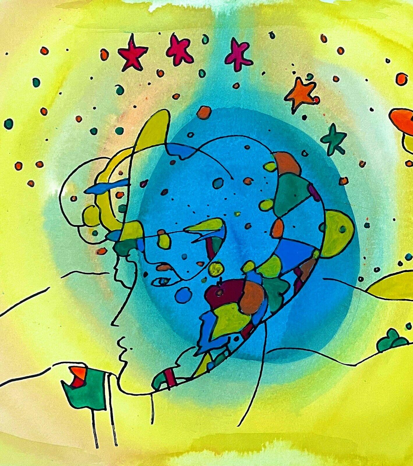 Artist: Peter Max (1937)
Title: Galaxy Profile
Year: circa 1998
Medium: Silkscreen and watercolor on Arches paper
Size: 11 x 15 inches
Condition: Excellent
Inscription: Signed in permanent marker.

PETER MAX (1937- ) Peter Max has achieved huge