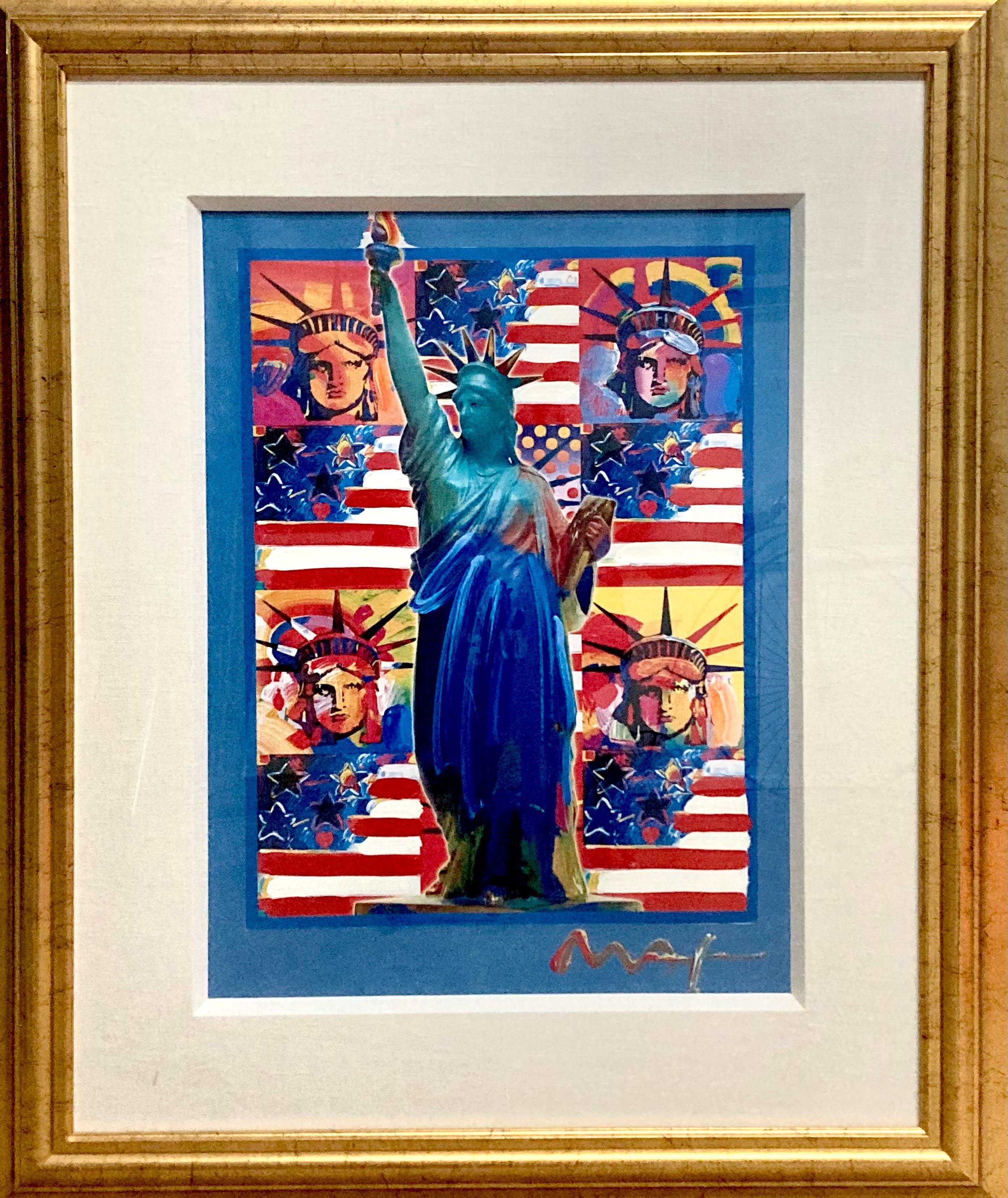 "God Bless America" - Mixed Media Art by Peter Max
