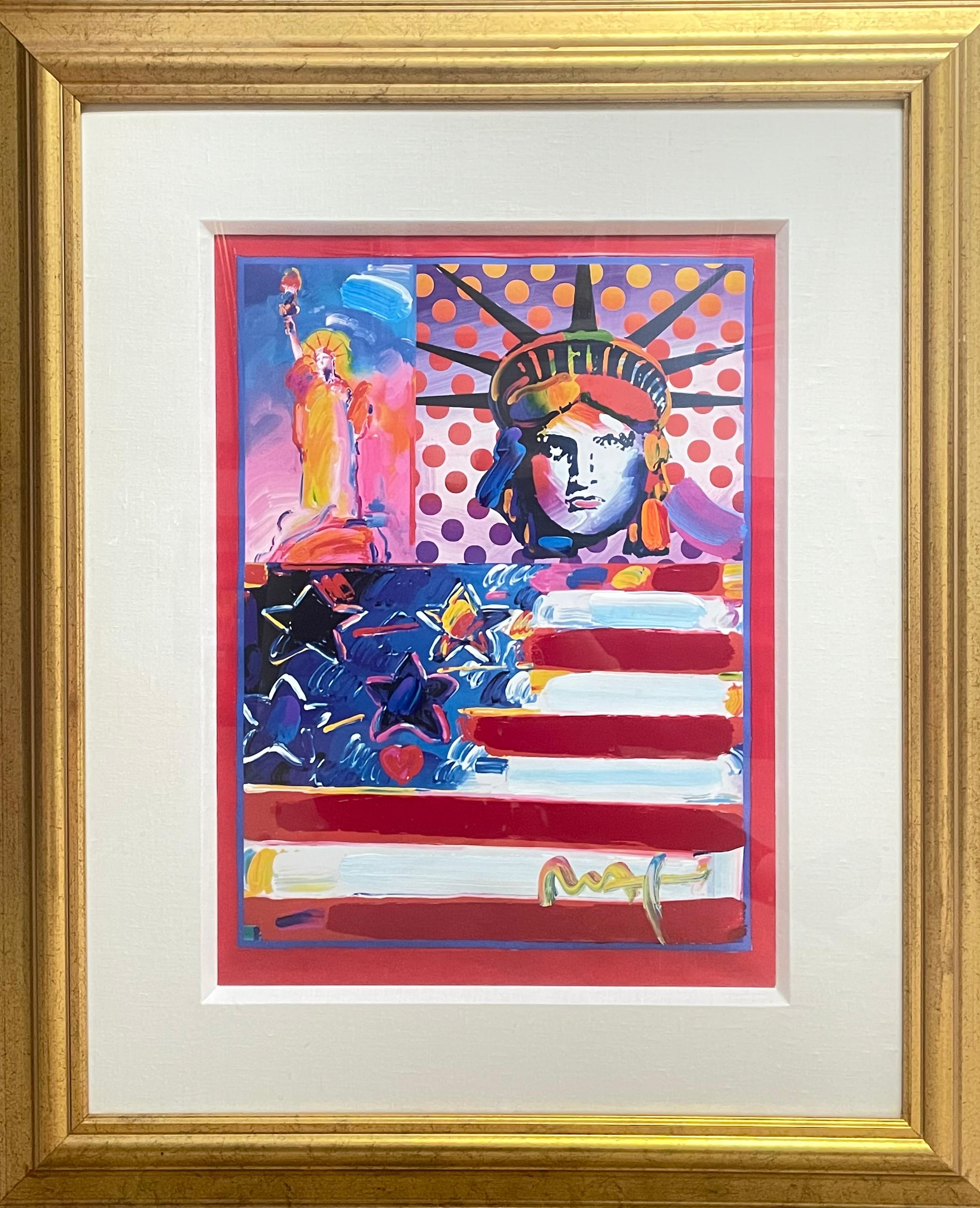 "God Bless America II" - Mixed Media Art by Peter Max