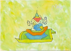 Guru (framed, original mixed media on paper)