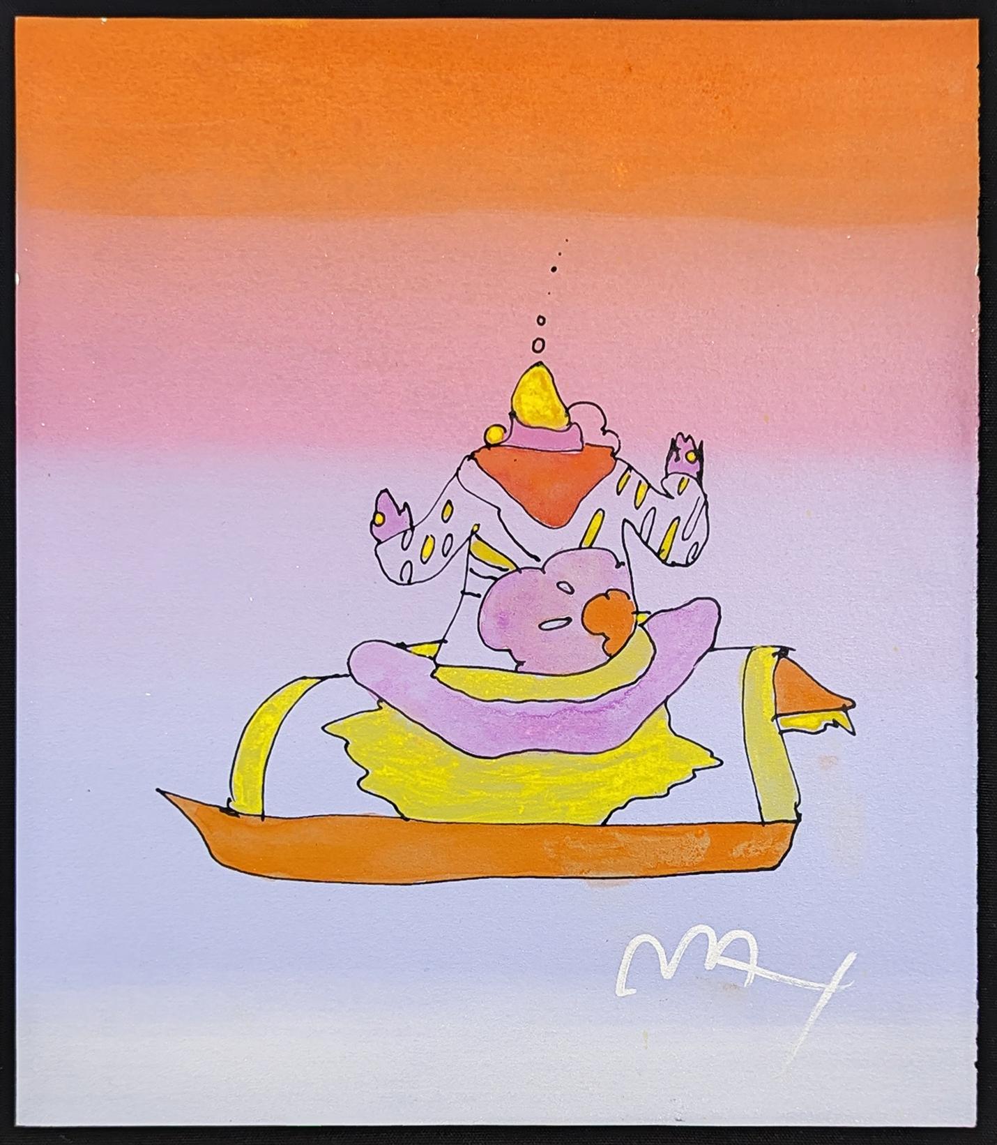 Guru (originale technique mixte et aquarelle) - Painting de Peter Max