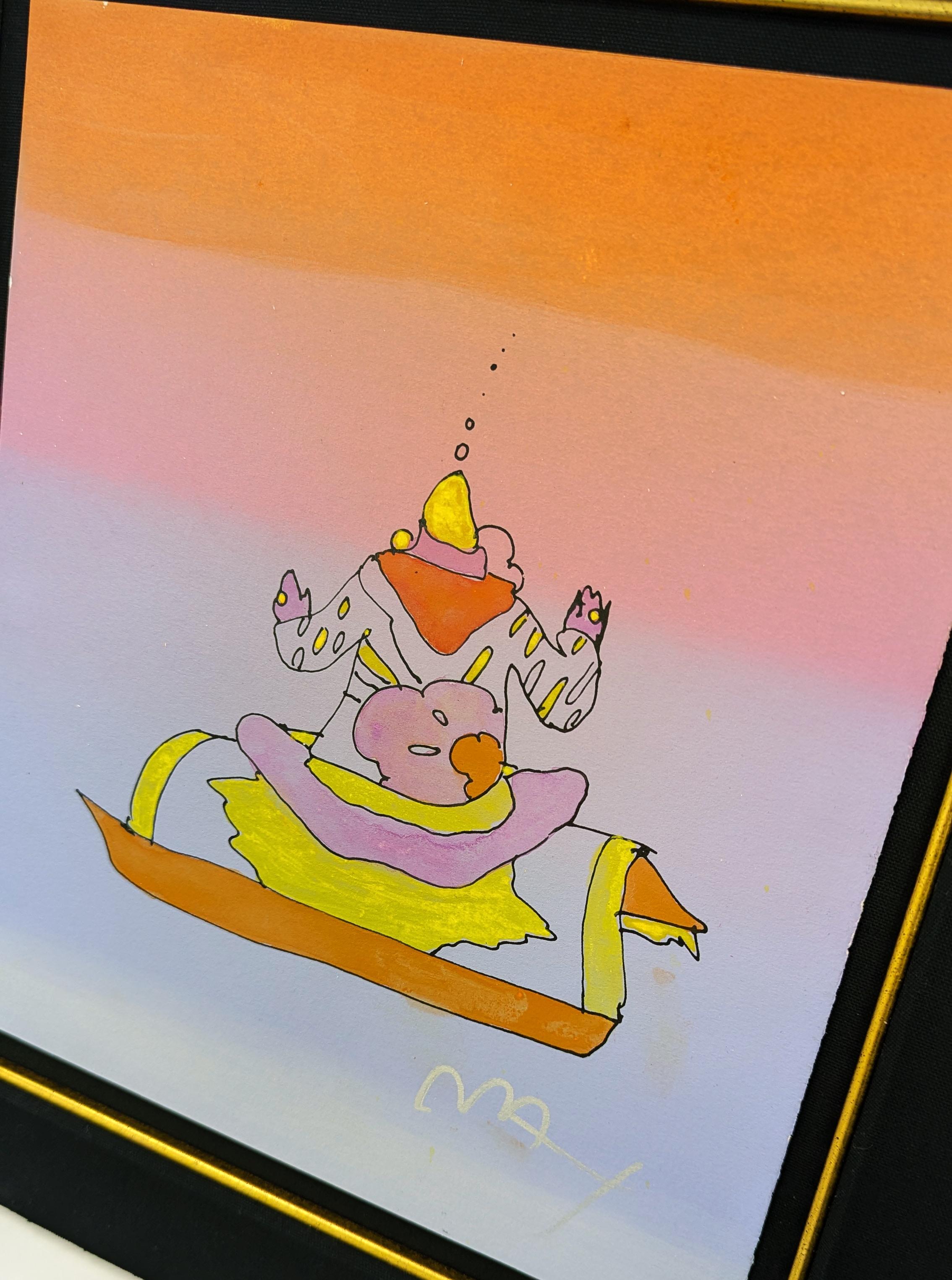 Guru (originale technique mixte et aquarelle) - Pop Art Painting par Peter Max