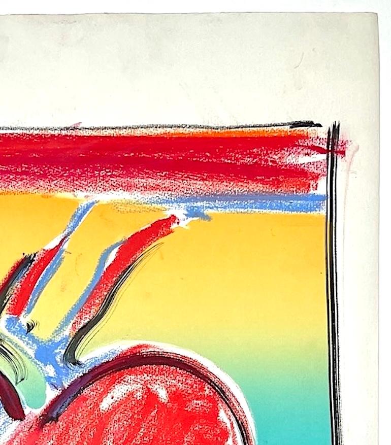HEART II Signierte Lithographie mit pastellfarbenen Akzenten, Pop-Art-Herz-Zeichnung, Rot, Blau im Angebot 2