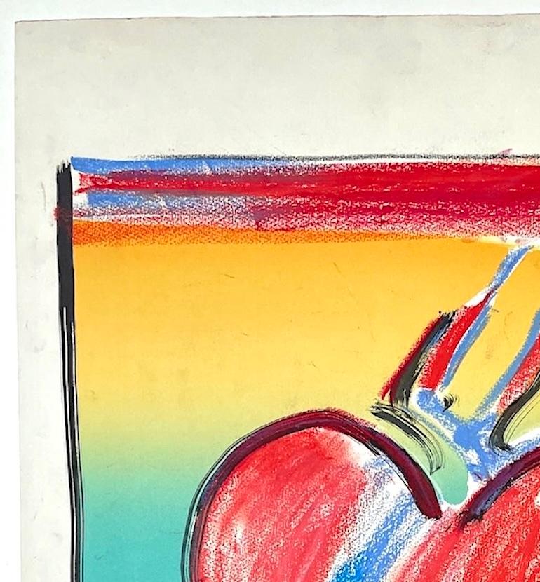 HEART II Signierte Lithographie mit pastellfarbenen Akzenten, Pop-Art-Herz-Zeichnung, Rot, Blau im Angebot 3
