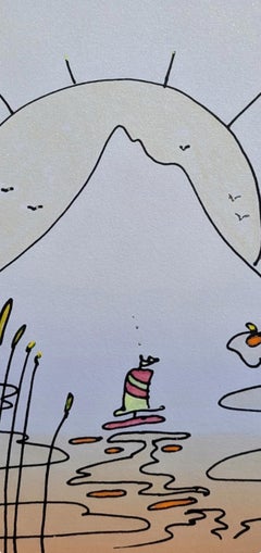 Himalayan Mountain with Sailboat, Peter Max