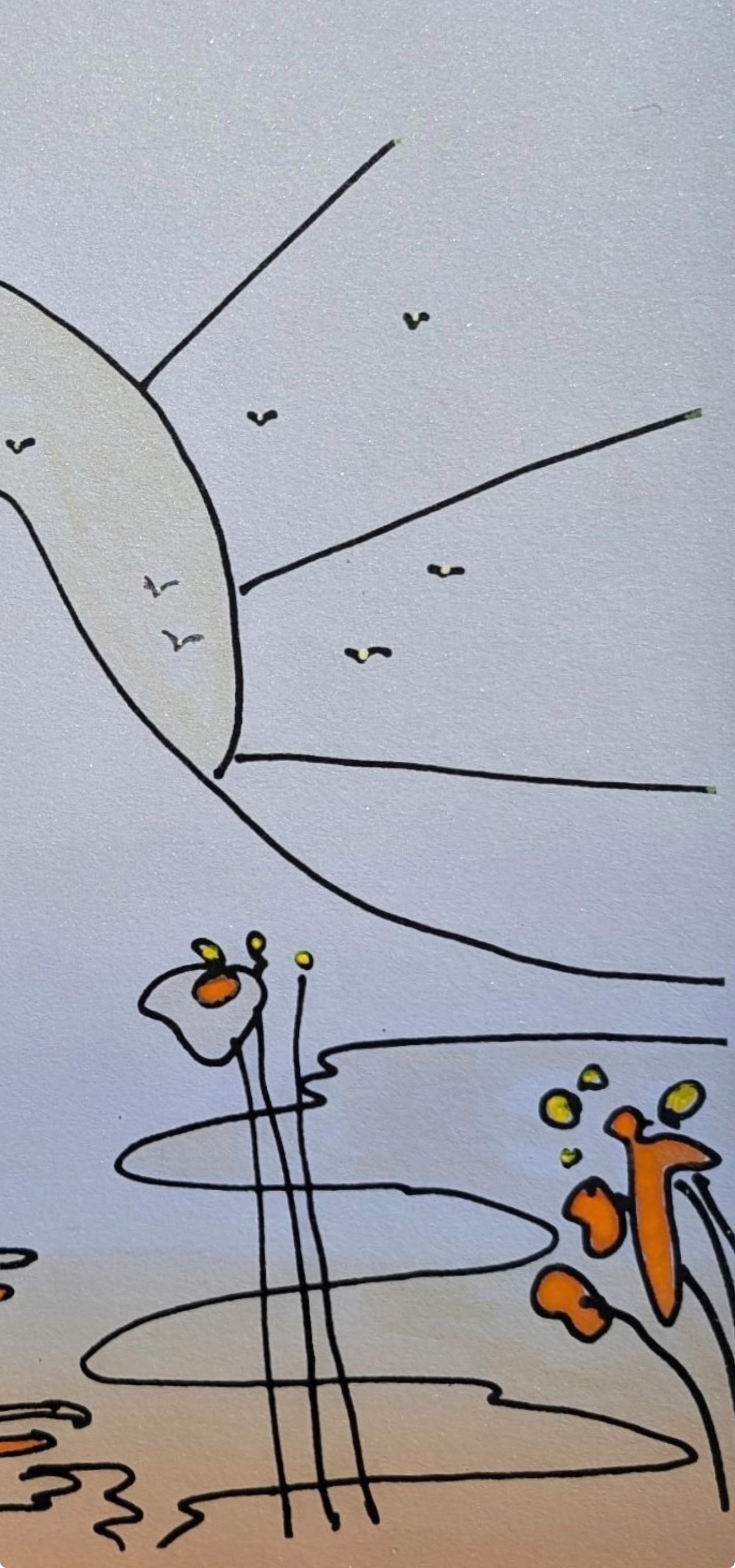 Montaña del Himalaya con velero, Peter Max en venta 3