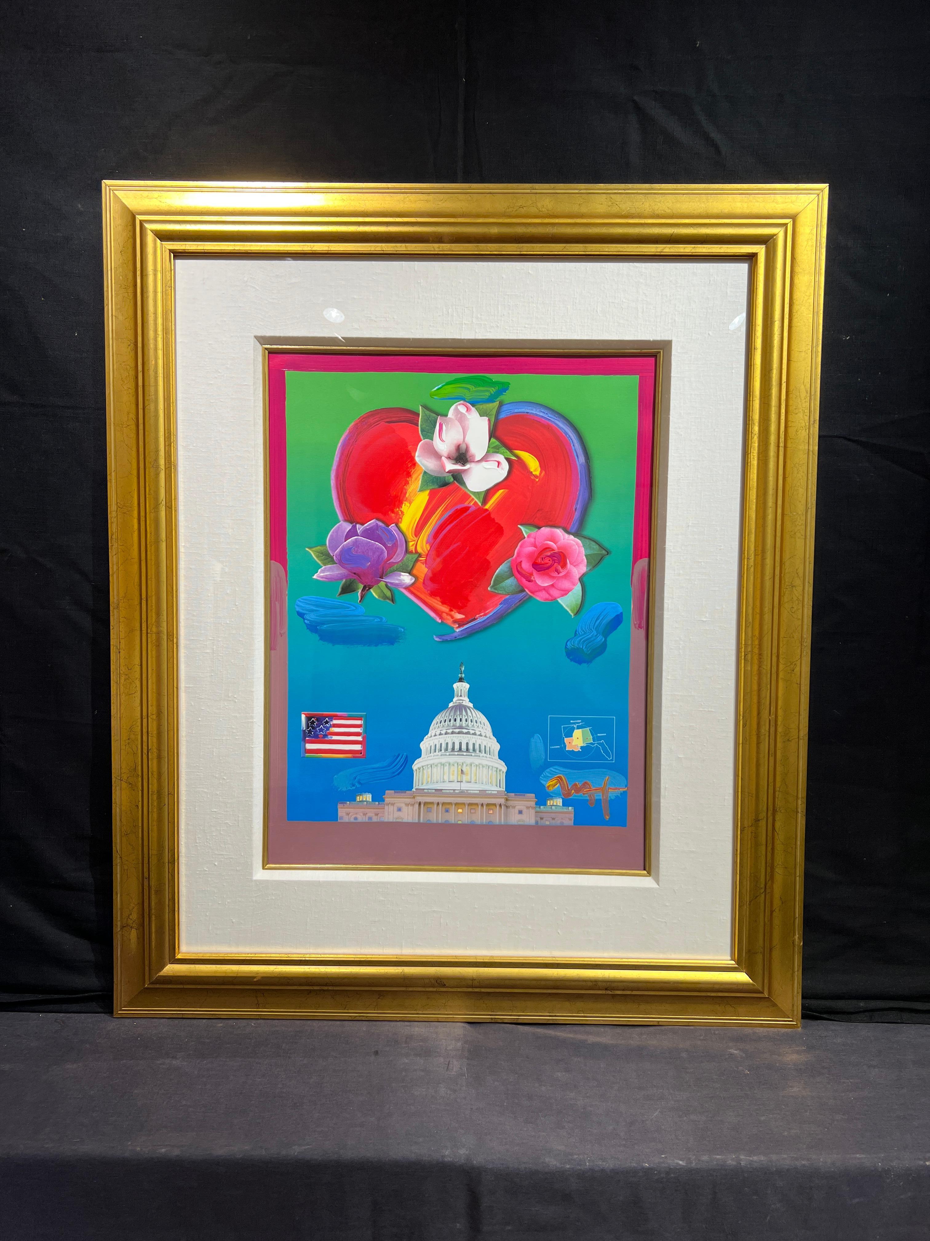 Peter Max (German, b. 1937)
Katrina Relief
Signed Lower Right
24 x 18 inches
38 x 32 inches with frame

Peter Max, born Peter Max Finkelstein,  is a multi-dimensional artist focused on contemporary events.  When he left art school in the 1960s he