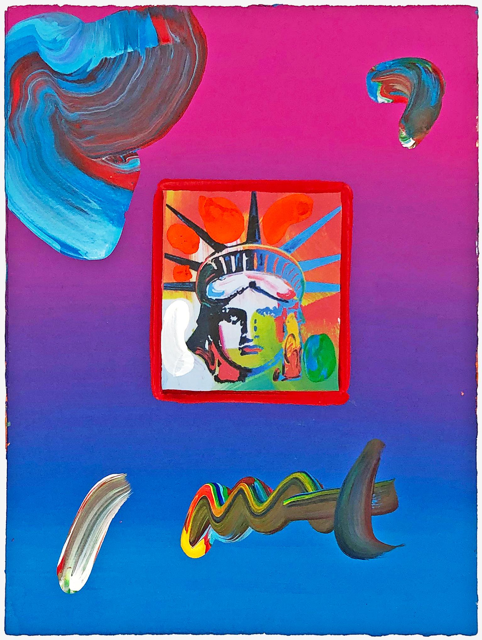 Liberty Head (tecnica mista unica su carta) - Painting Pop Art di Peter Max