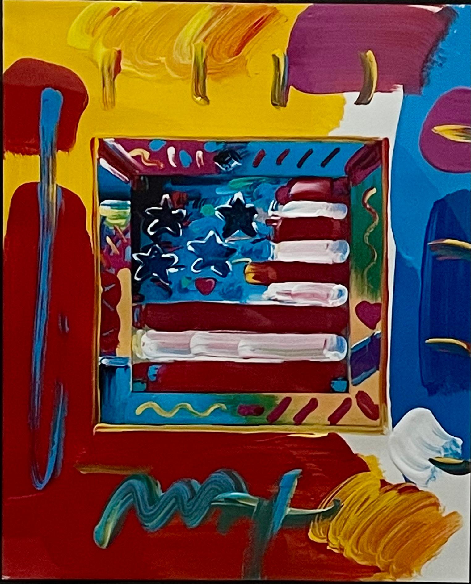 "Liberty Red" - Mixed Media Art by Peter Max