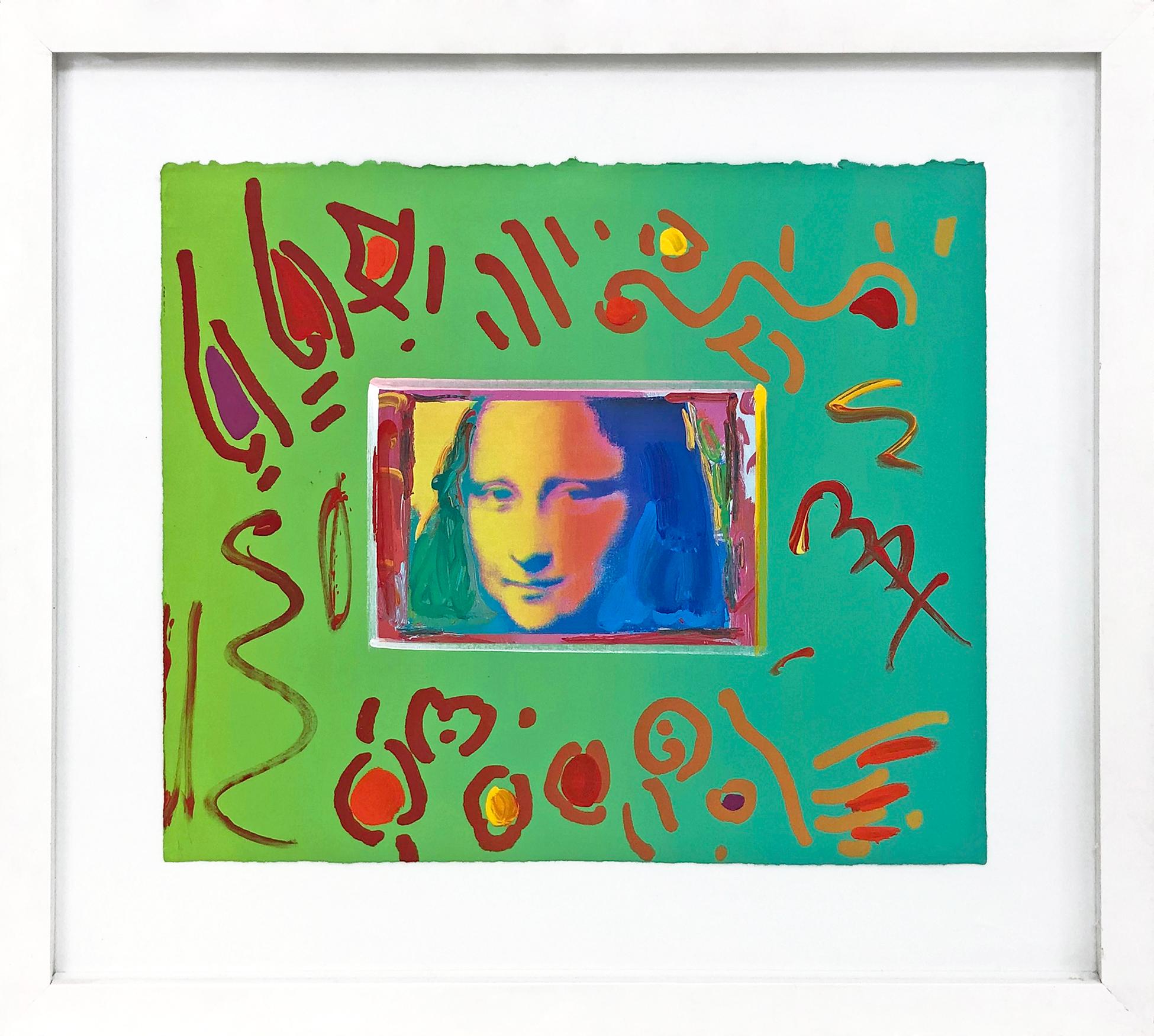 MONA LISA (OVERPAINT) - Mixed Media Art by Peter Max