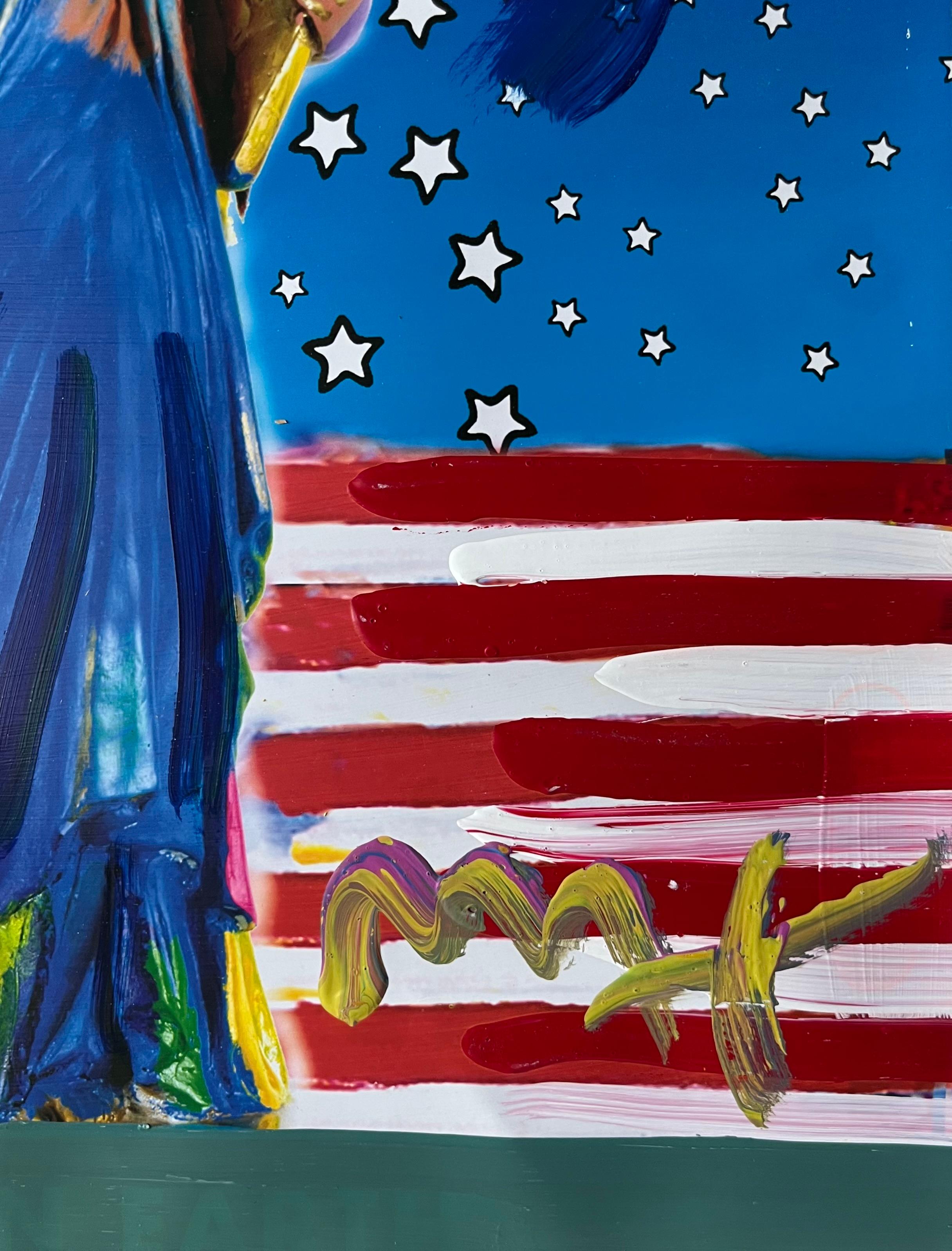 Technique mixte avec peinture acrylique et lithographie couleur sur papier du Peters Max Studio. Signé à l'acrylique. Fait partie d'une série de six peintures réalisées en souvenir du 11 septembre.

Les événements tragiques survenus le 11 septembre