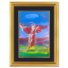 Peter Max, "Ascending Angel" Framed One-of-a-Kind Acrylic Mixed Media