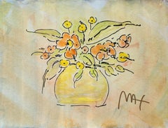 Peter Max "Florero" C1990, técnica mixta sobre papel