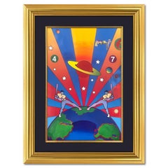 Peter Max, "Liberty & Justice" Framed One-of-a-Kind Acrylic Mixed Media