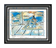 Peter Max RARE Original Mixed Media Vintage Pop Art Hand Signed Painting Tibetan