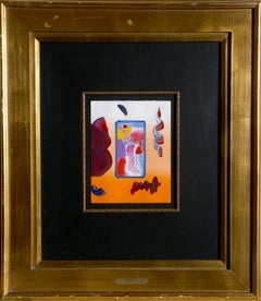 Statue der Freiheitsstatue, Pop-Art-Acrylgemälde auf Papier von Peter Max