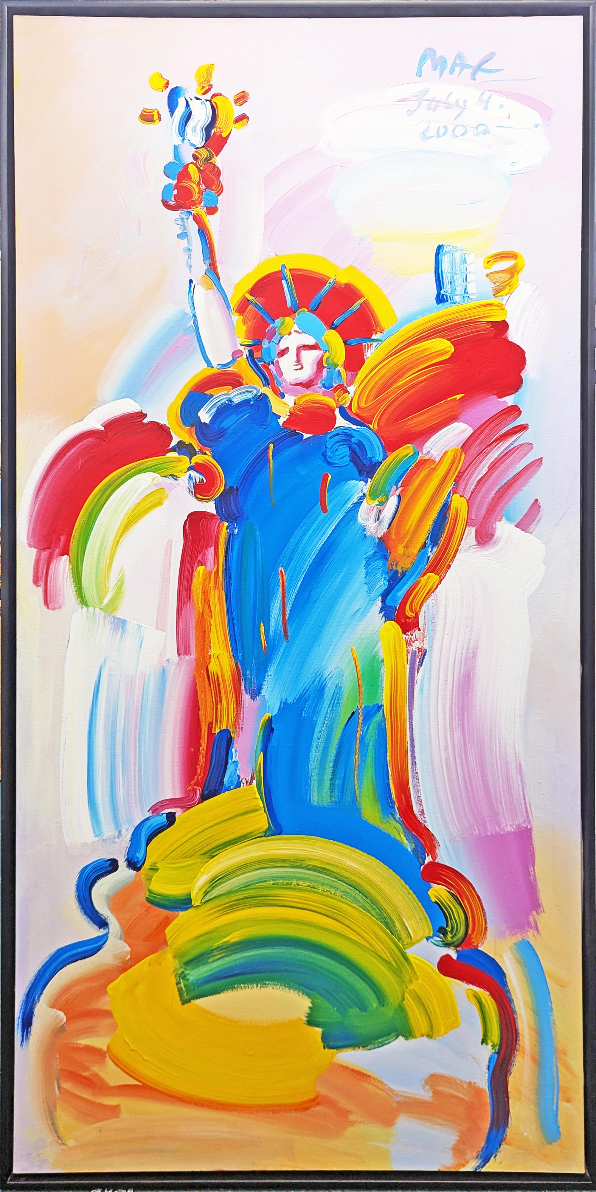 Peter Max Figurative Painting - Statue of Liberty (huge original painting)