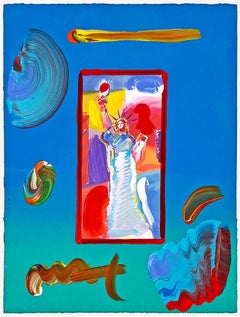 Statue of Liberty (unique mixed media on paper)