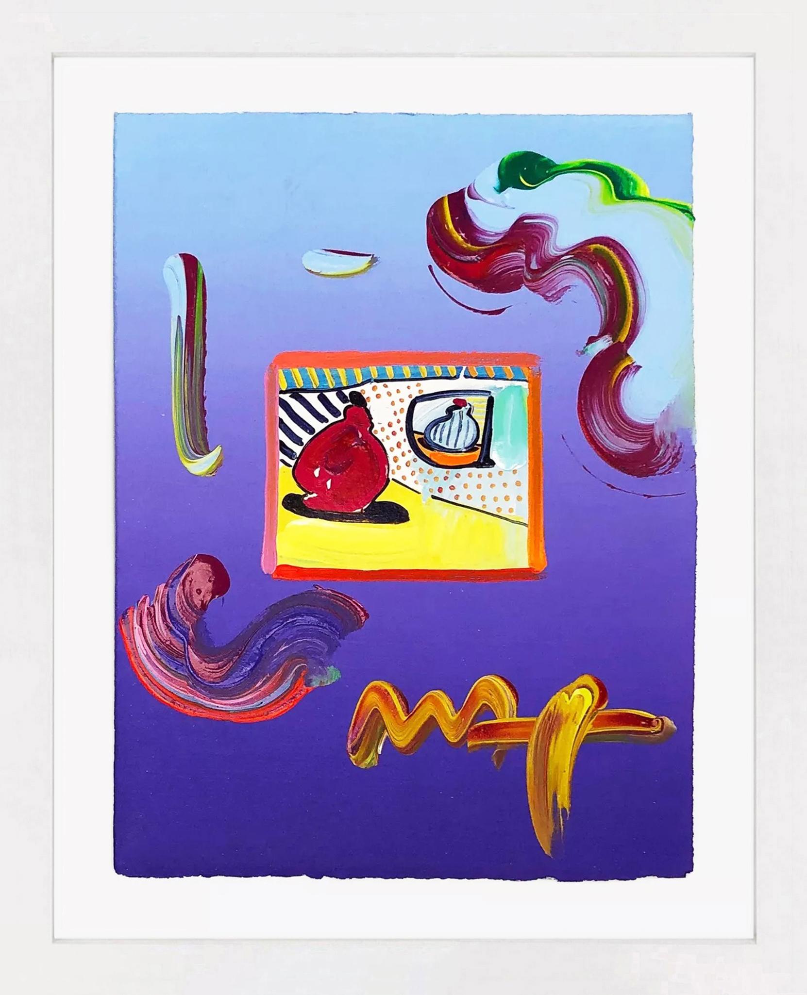 Natura morta - Serie astratta (tecnica mista unica su carta) - Mixed Media Art di Peter Max