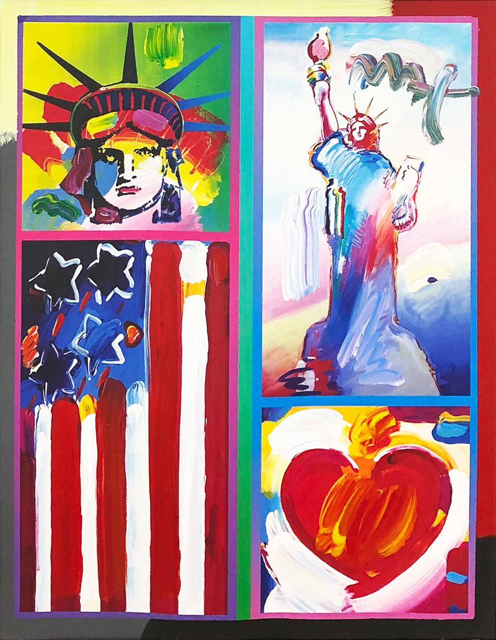 flag with heart peter max