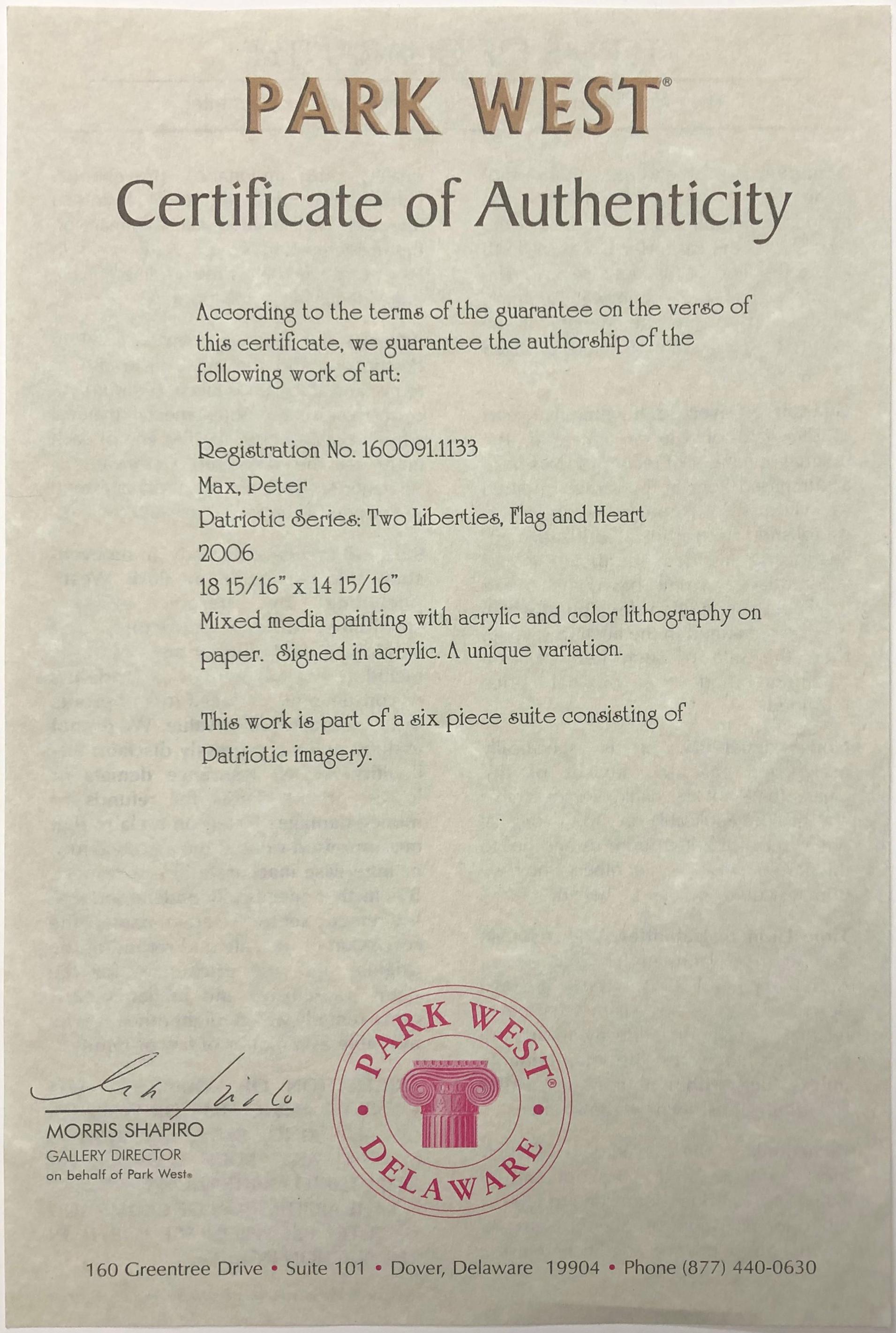 peter max flag with heart