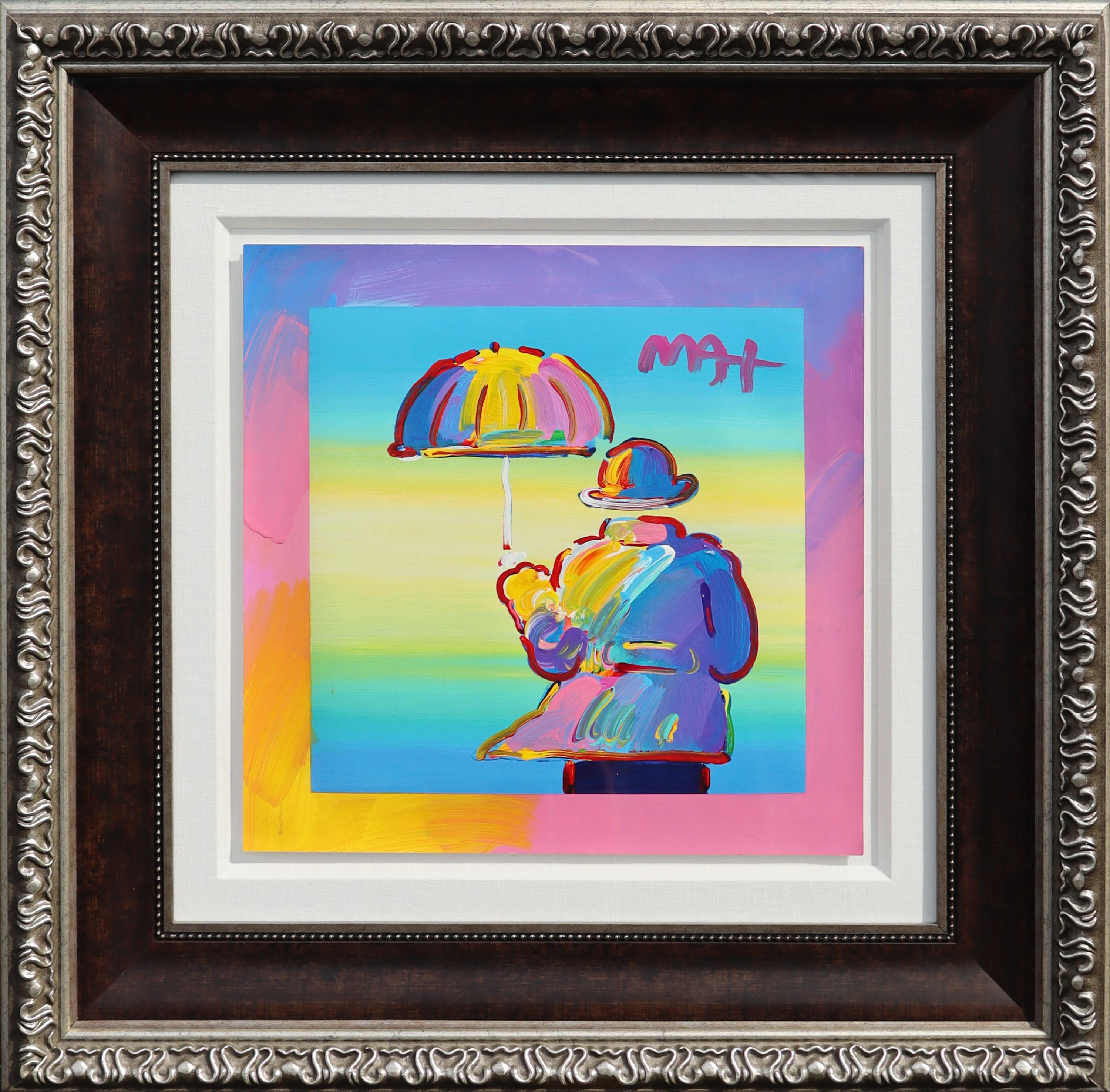 Umbrella Man - Modern Mixed Media Art by Peter Max