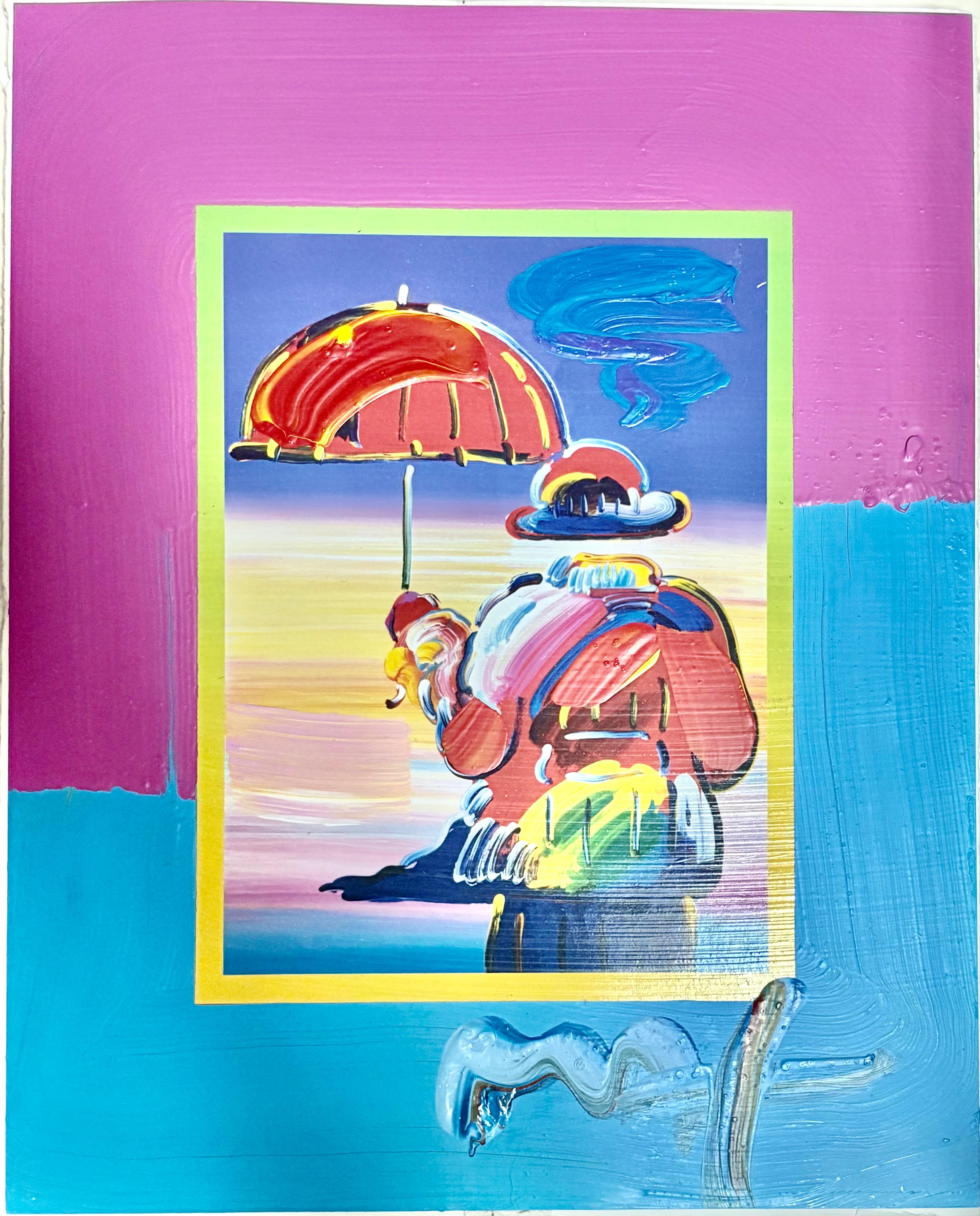 Umbrella Mann – Mixed Media Art von Peter Max